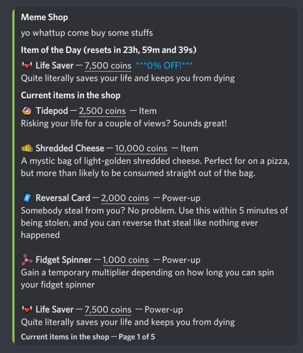 Sand, chillpill, bread, cookie, pink phallic objects. May 24th Marks The Best Deal Of The Century And Highest Discount In The History Of Dank Memer R Dankmemer