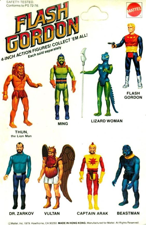 Flash gordon action figures, 1979