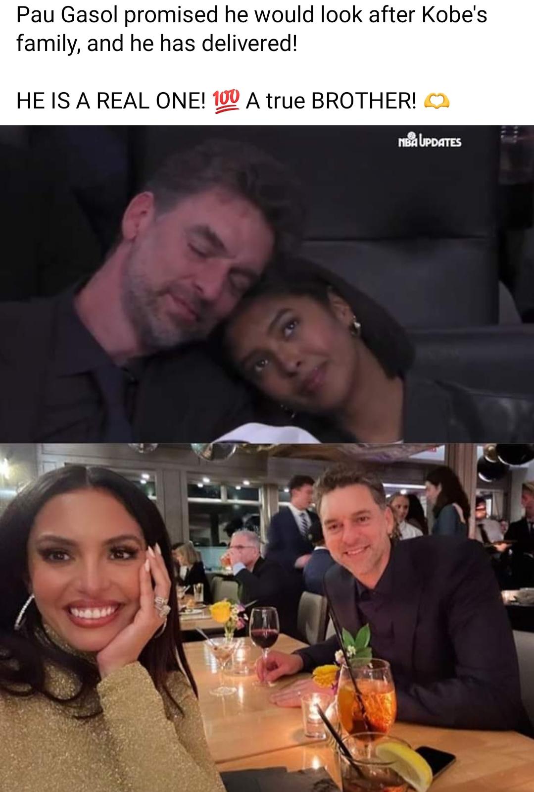 In what ways do you think Pau takes care of Kobes family? Did the shoulder  to cry on become a 🍆 to ride on? : rnbacirclejerk