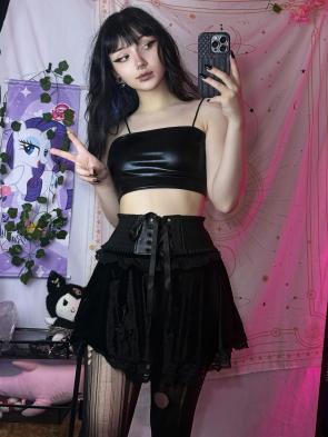 shiny crop for a summer goth outfit