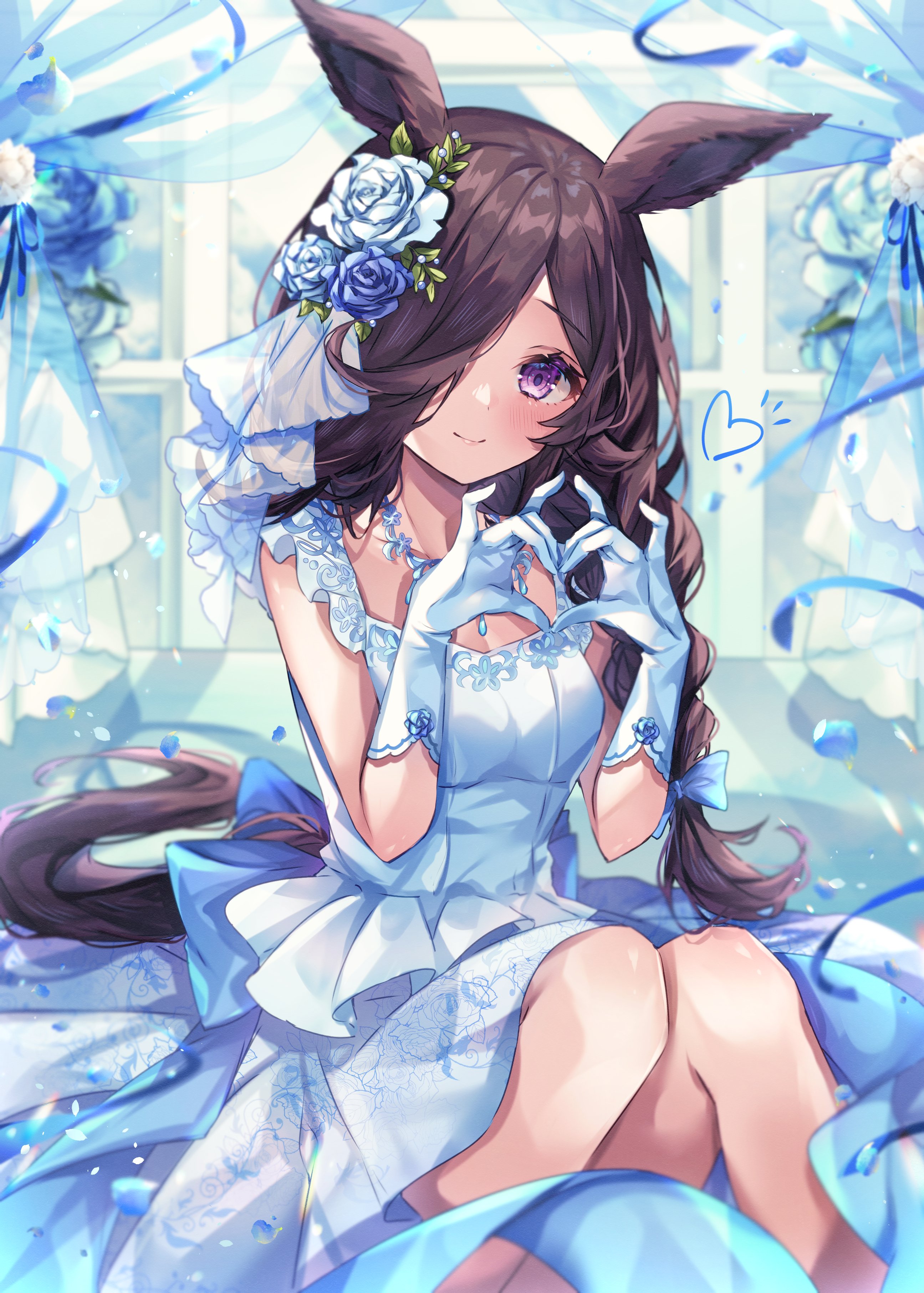 Blue Rose On White Dress R UmaMusume 