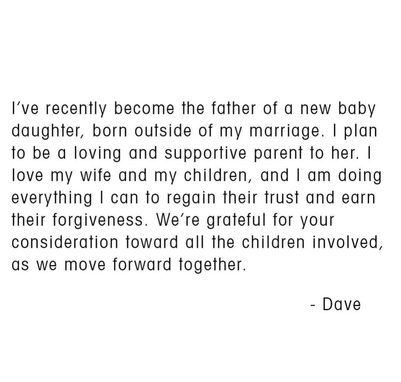 David Grohl announces that he has a daughter outside of his marriage 😬 : rhole