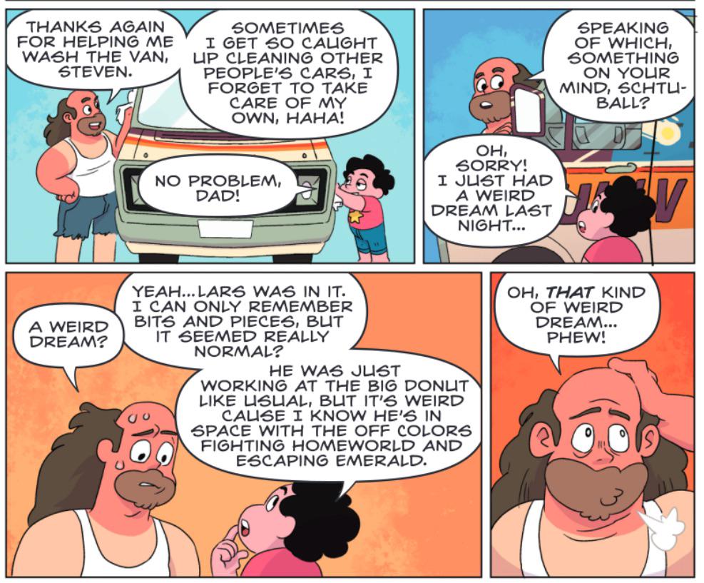 Uh, what kind of dream did Greg think Steven was having...? : rmemeuniverse