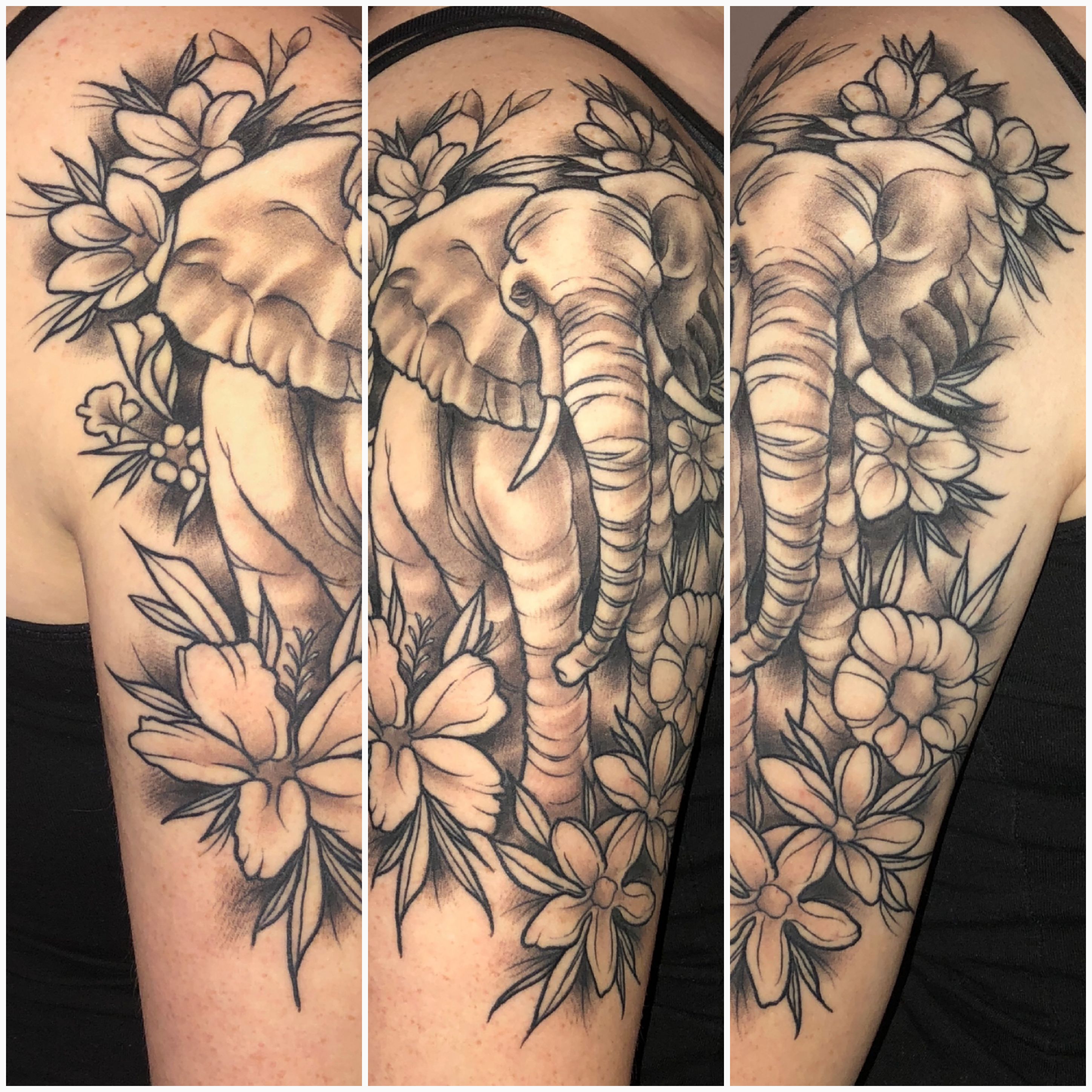 My Elephant Half Sleeve Just Completed By Tara Nurse At Legacy Tattoo And Piercing London On Tattoos