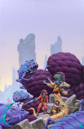 Richard Hescox. Cover art for “Lair of the Cyclops” ( Allen L. Wold, 1991).