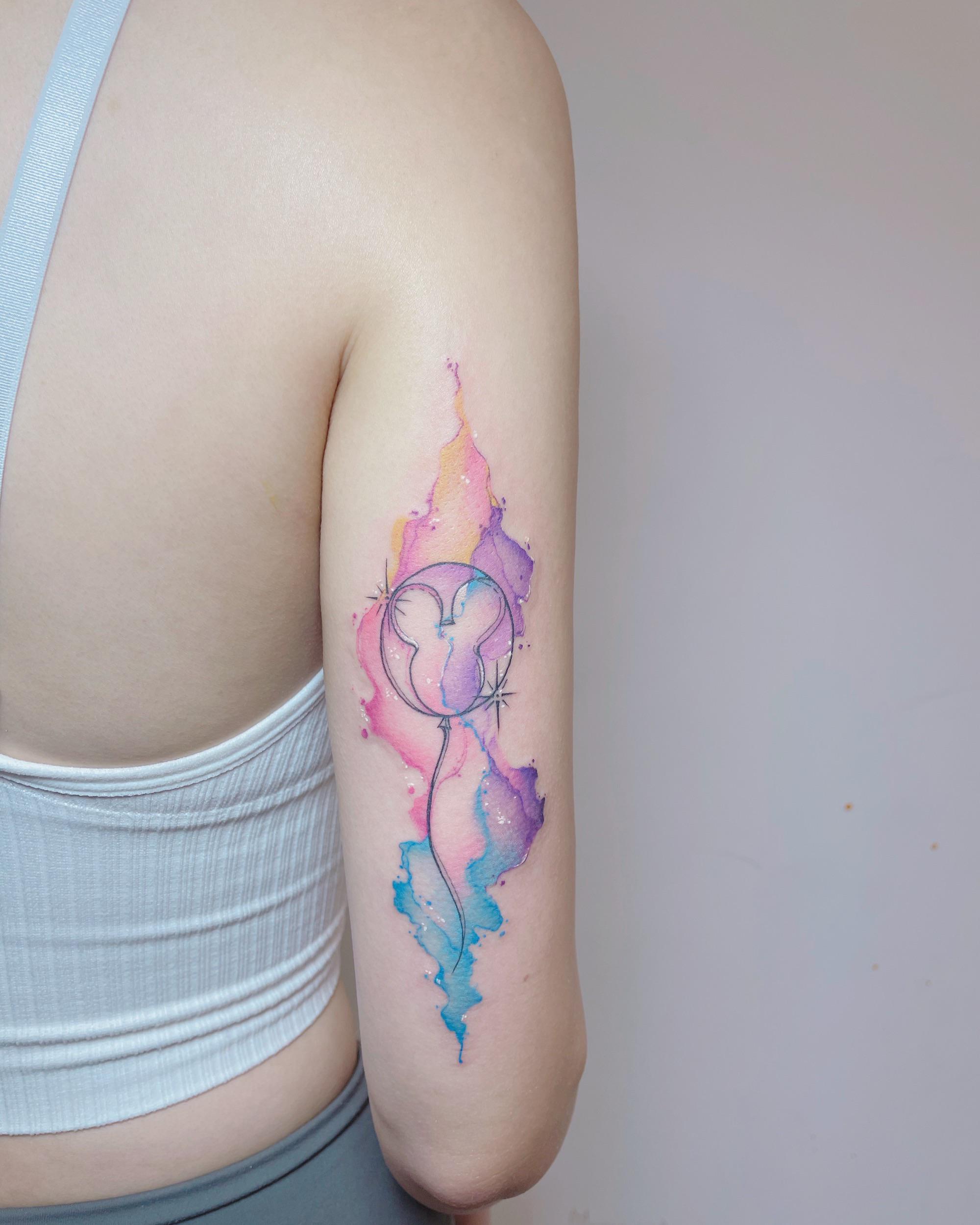 I Just Did My First Tattoo By Yue In Good Good Blood , Shanghai China, Is It Cute,Sweet And Super Cool! I Am So Into The Watercolor Design And Disney Balloon. And 2500_x_2000_jpg