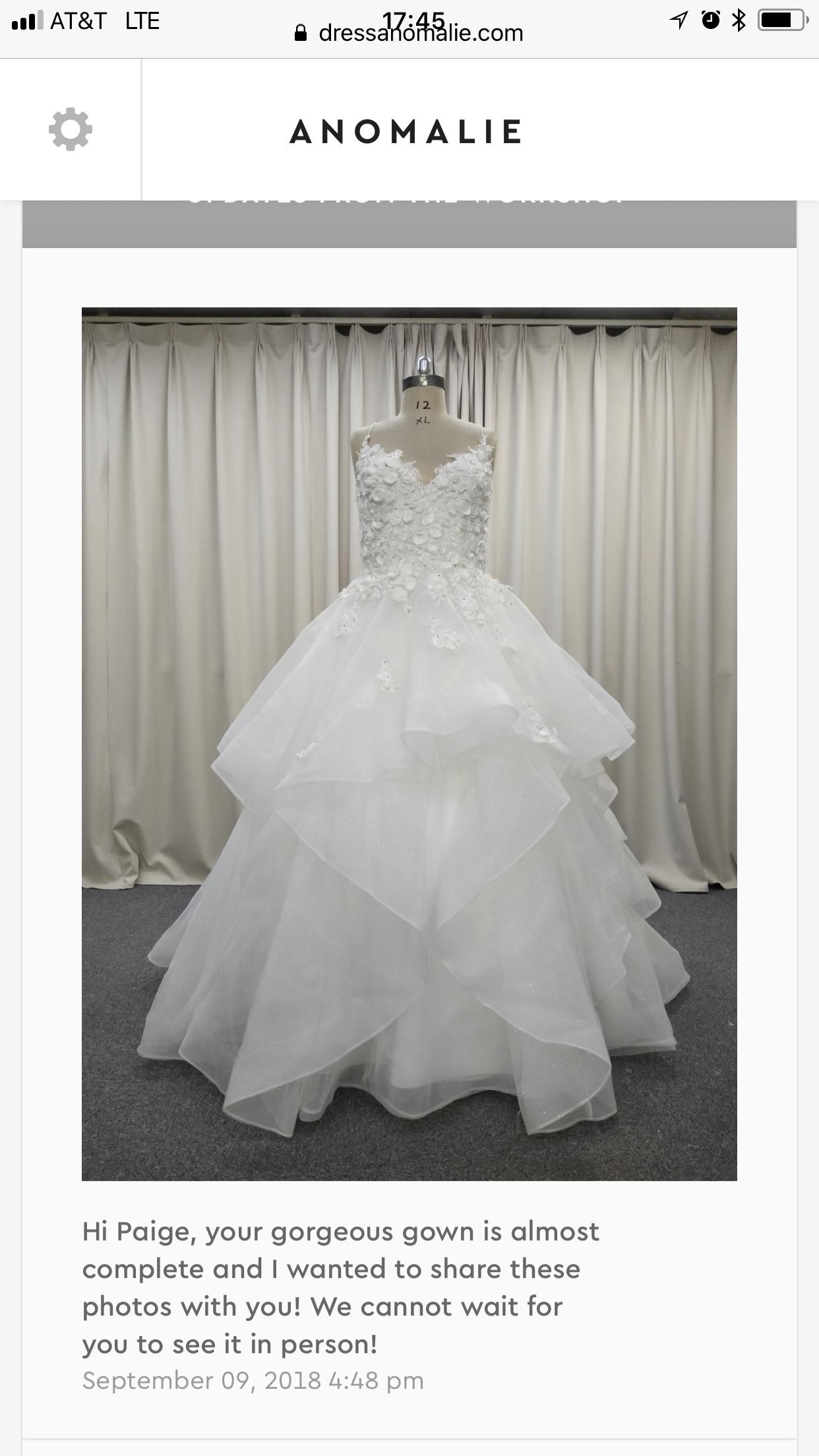 Update My Final Review From My Custom Anomalie Dress Just Have To Ok The Final Lace Details And Then It S All Done And Coming Home To Me Weddingplanning