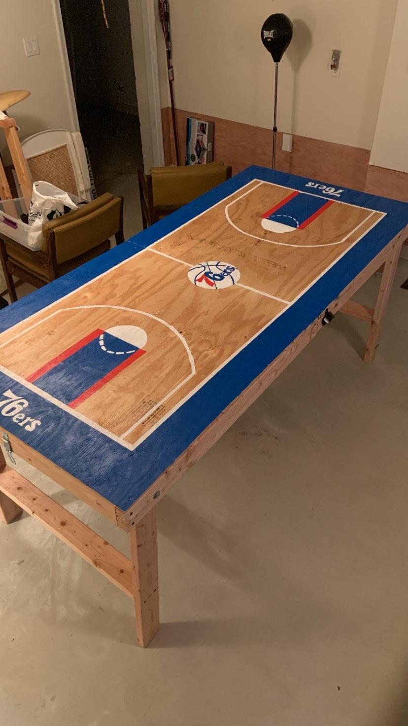 10 Hours Later Custom Folding Pong Table Sixers