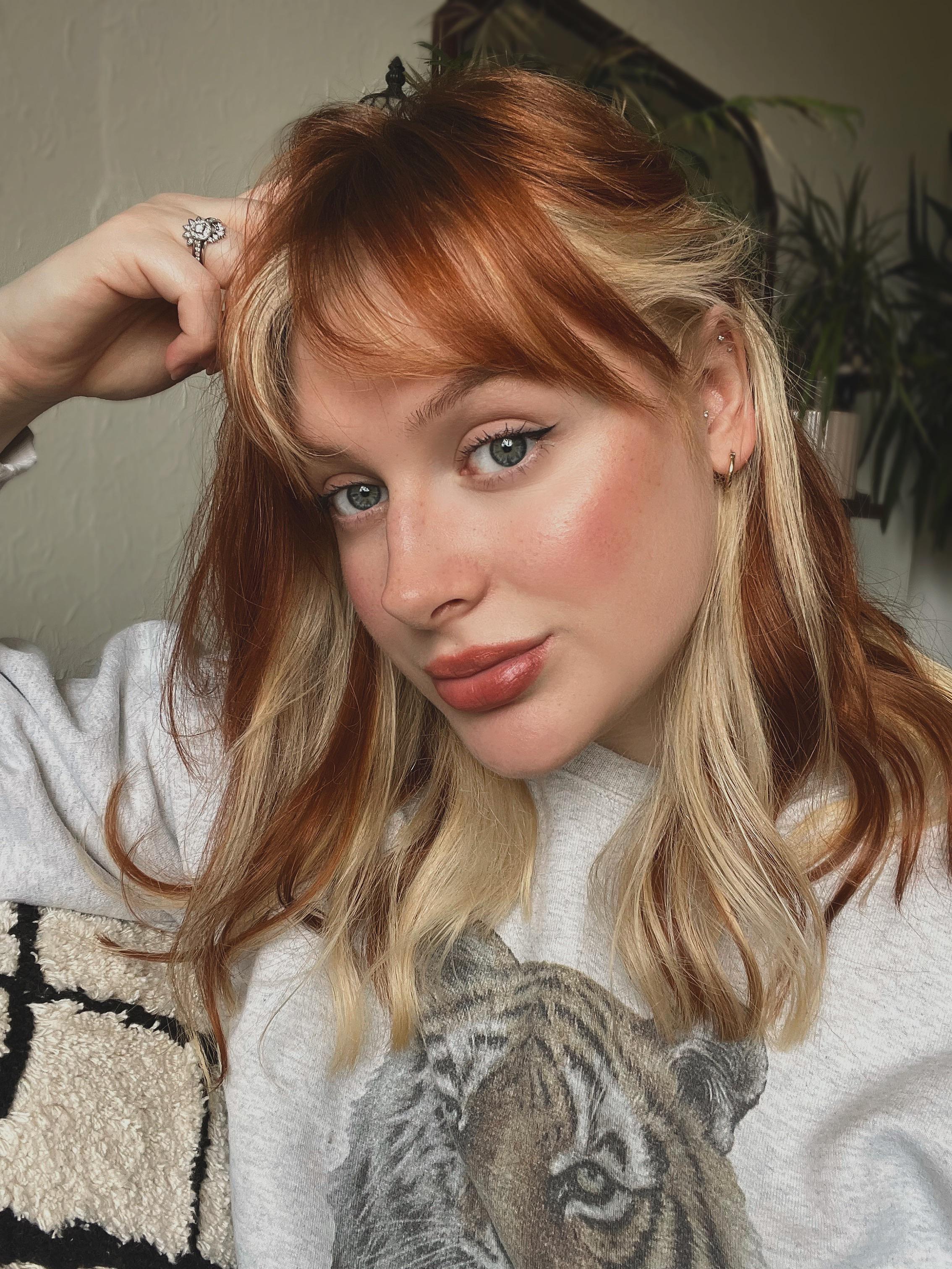 Brown hair with blonde underneath