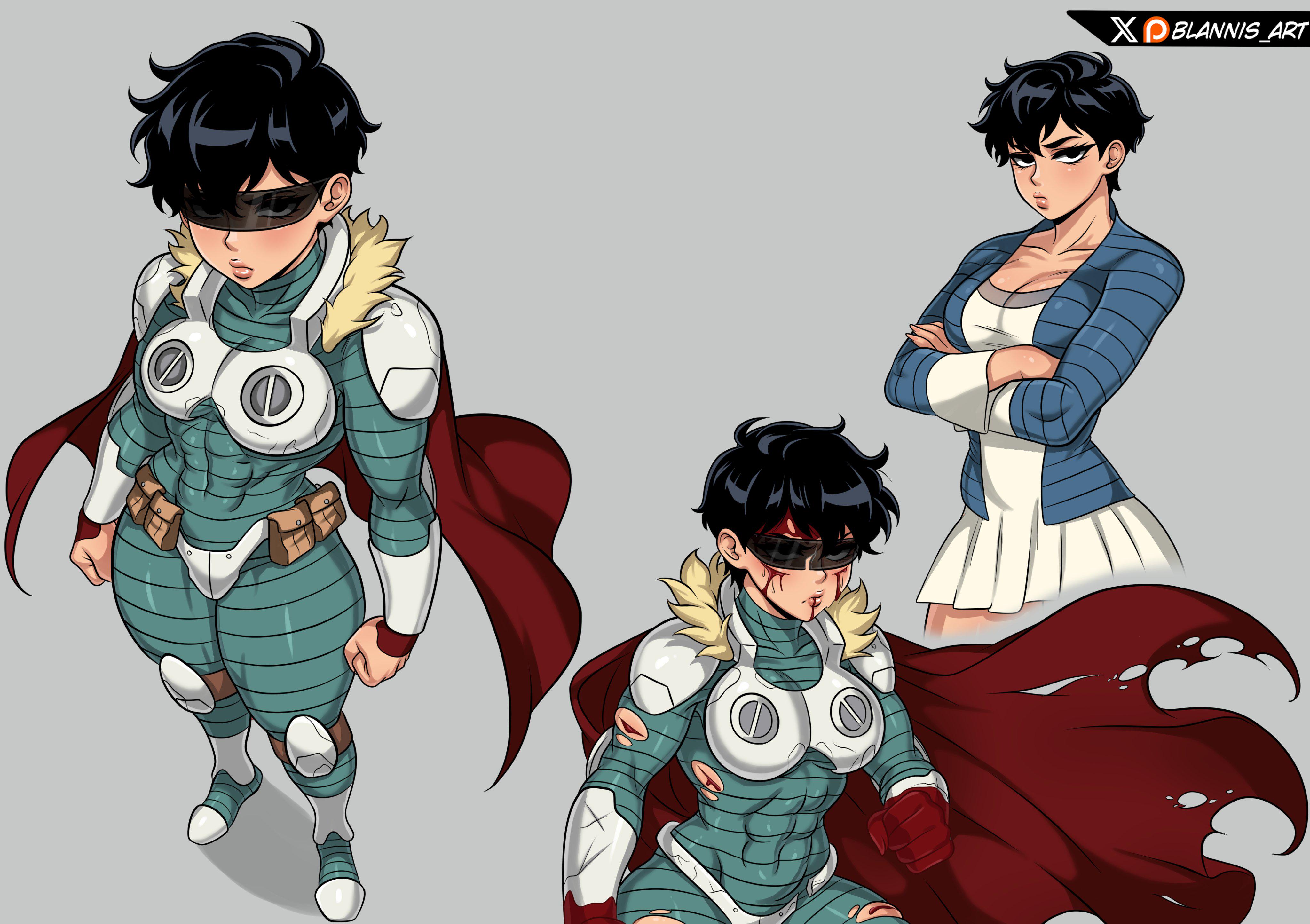 invincible, female invincible, long haired mark (invincible), blannis art, 1boy1girl - Rule 34 World