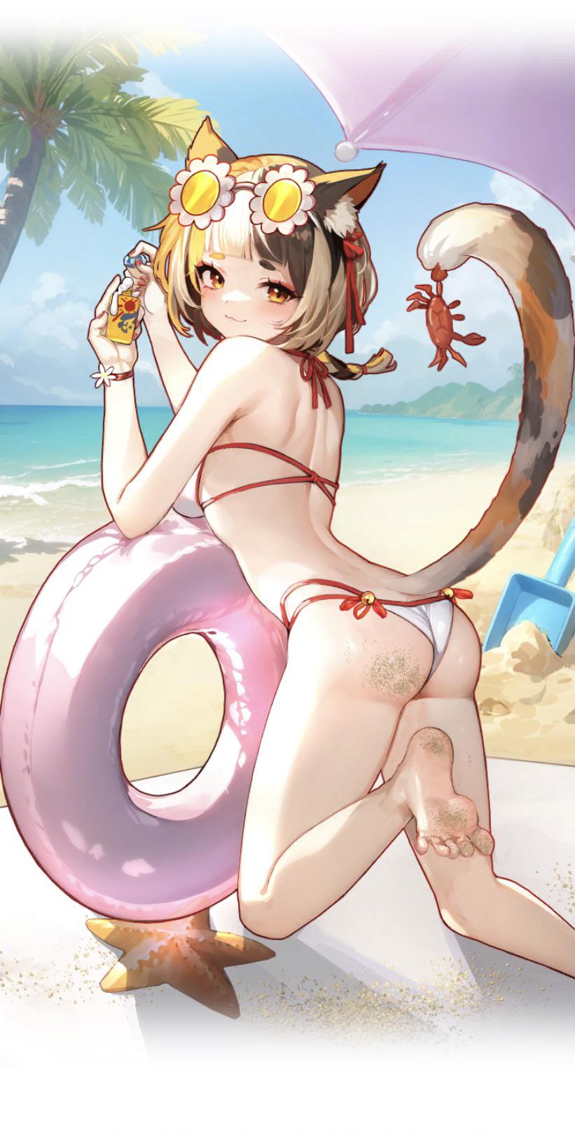 Kosuzu 'cat and the sea' date picture : rIsekai_Slow_Life