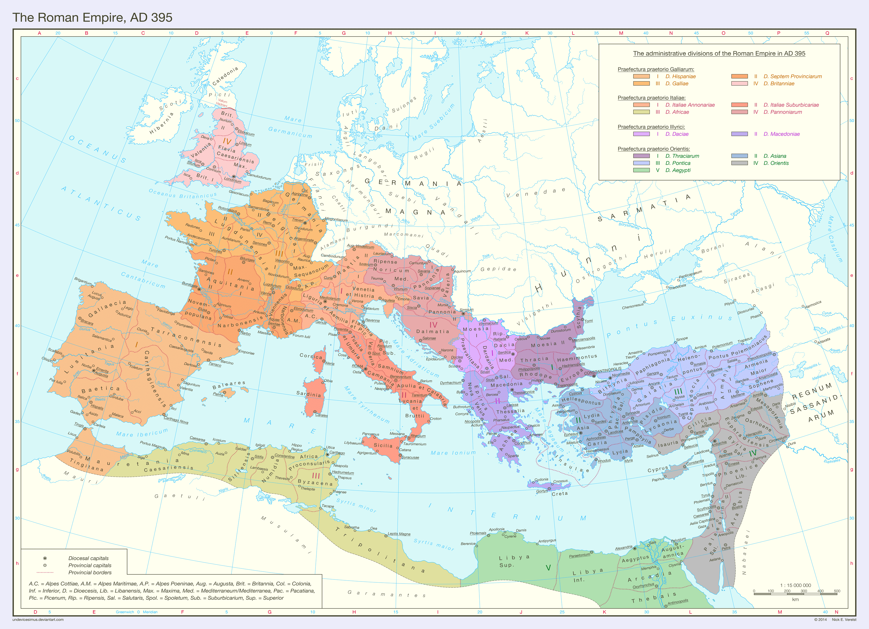 The roman empire administrative divisions in 395 ad