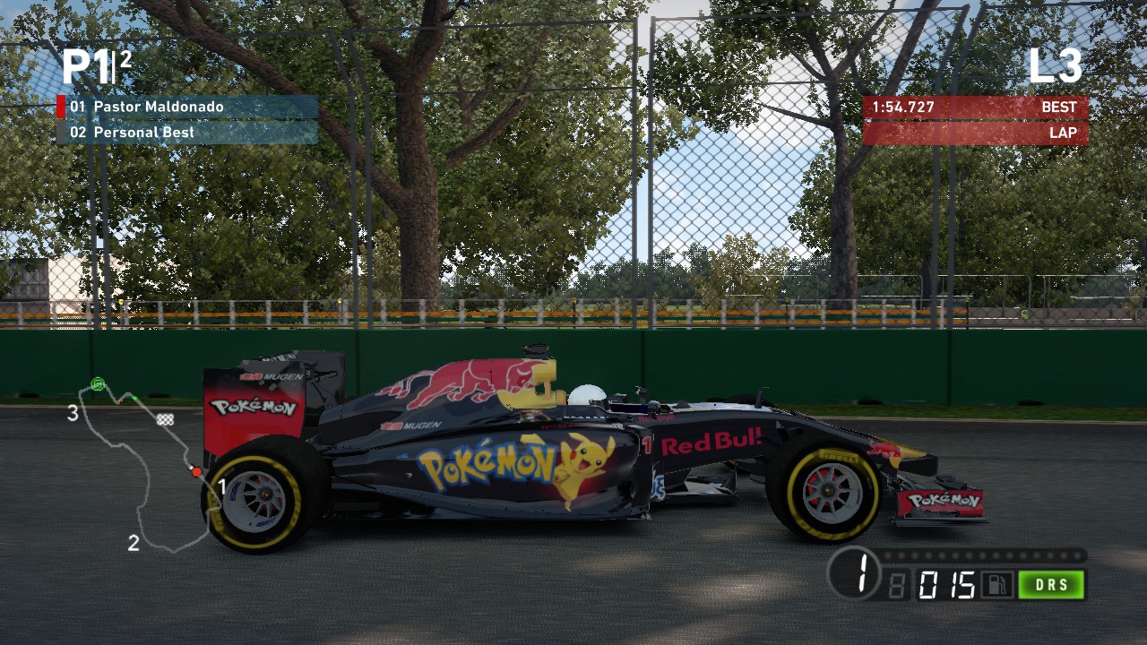 My First Skin On An F1 Game A Mugen Redbull With Pokemon