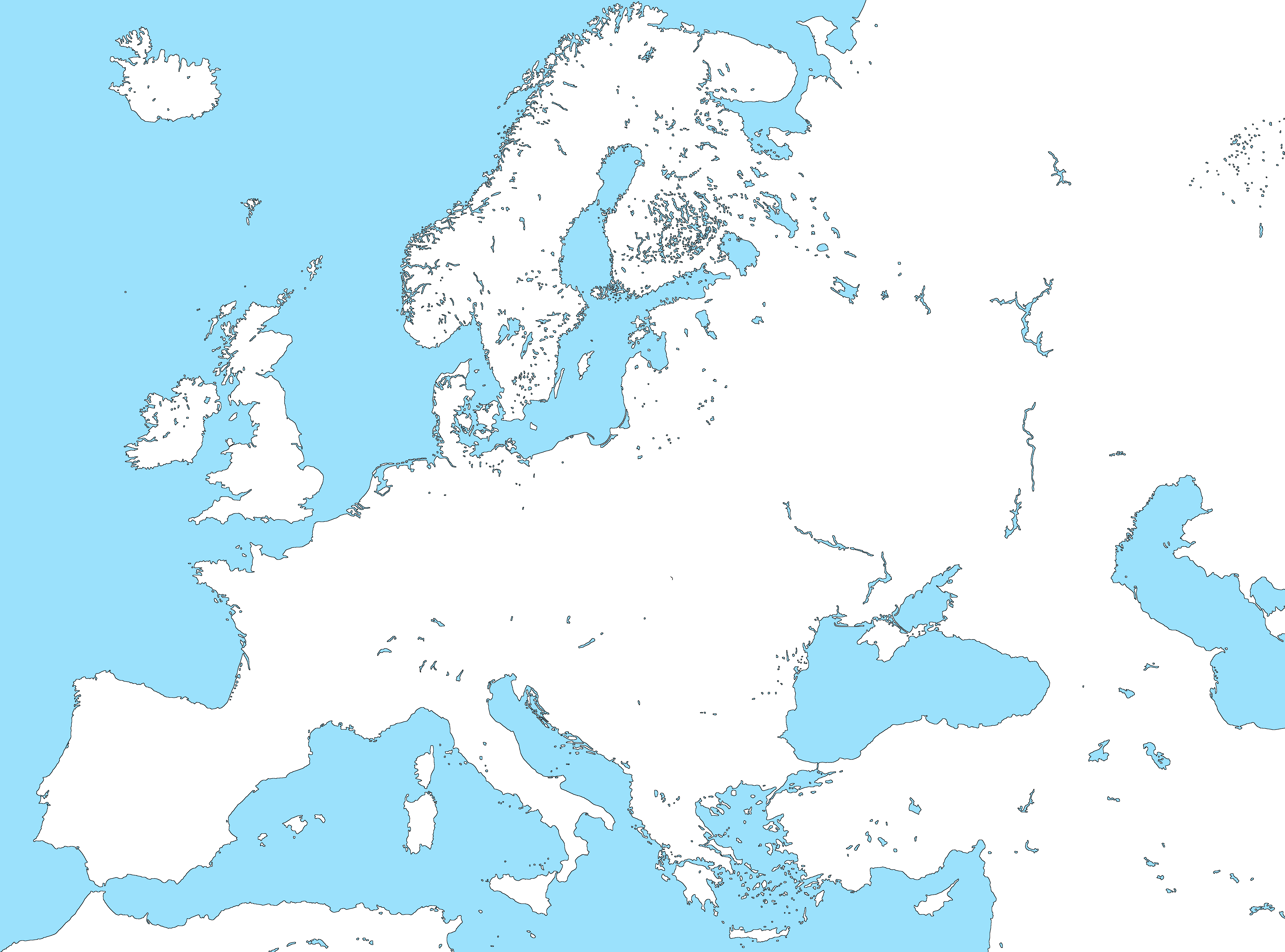 Blank Maps Of Europe No Borders 