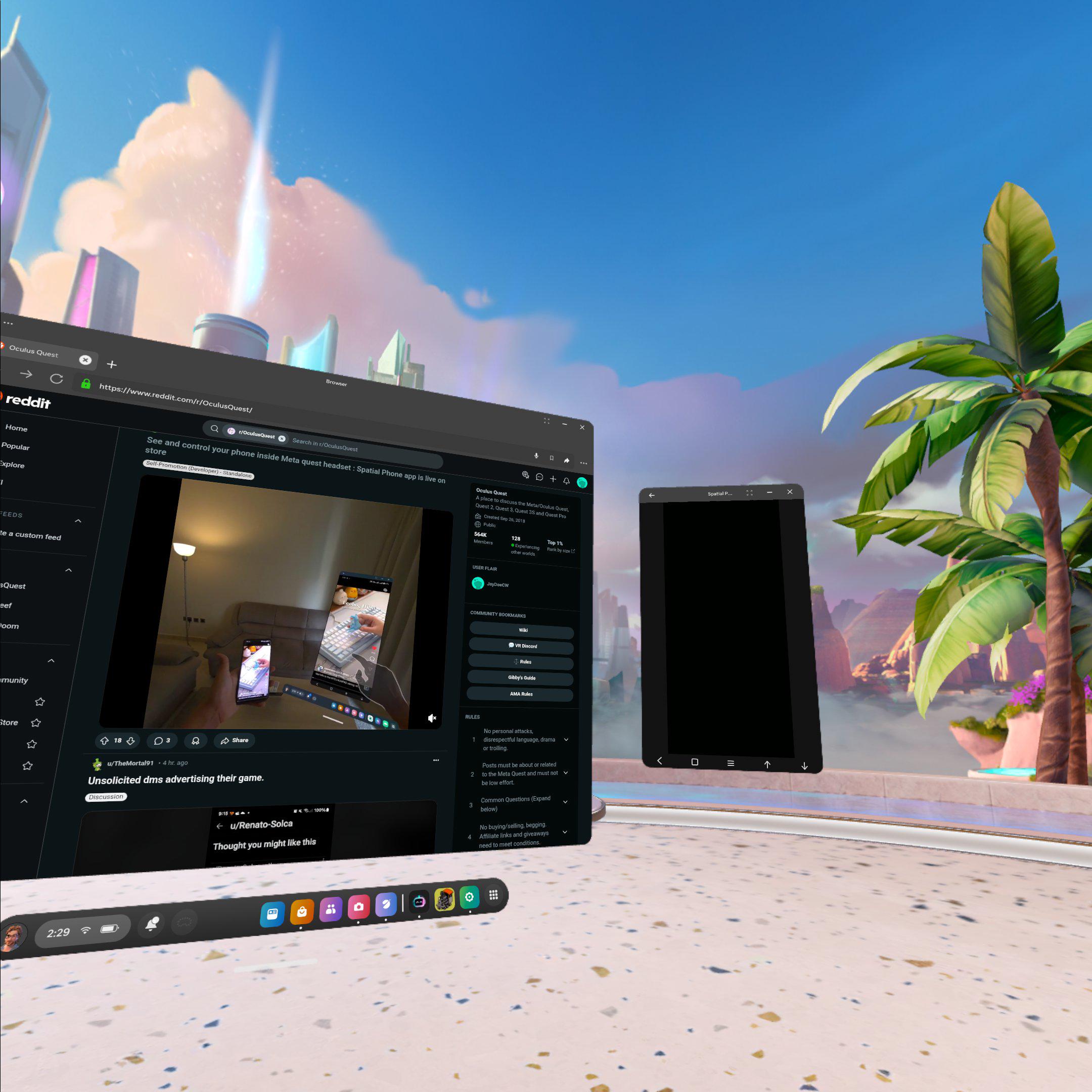 See and control your phone inside Meta quest headset : Spatial Phone app is  live on store : rOculusQuest