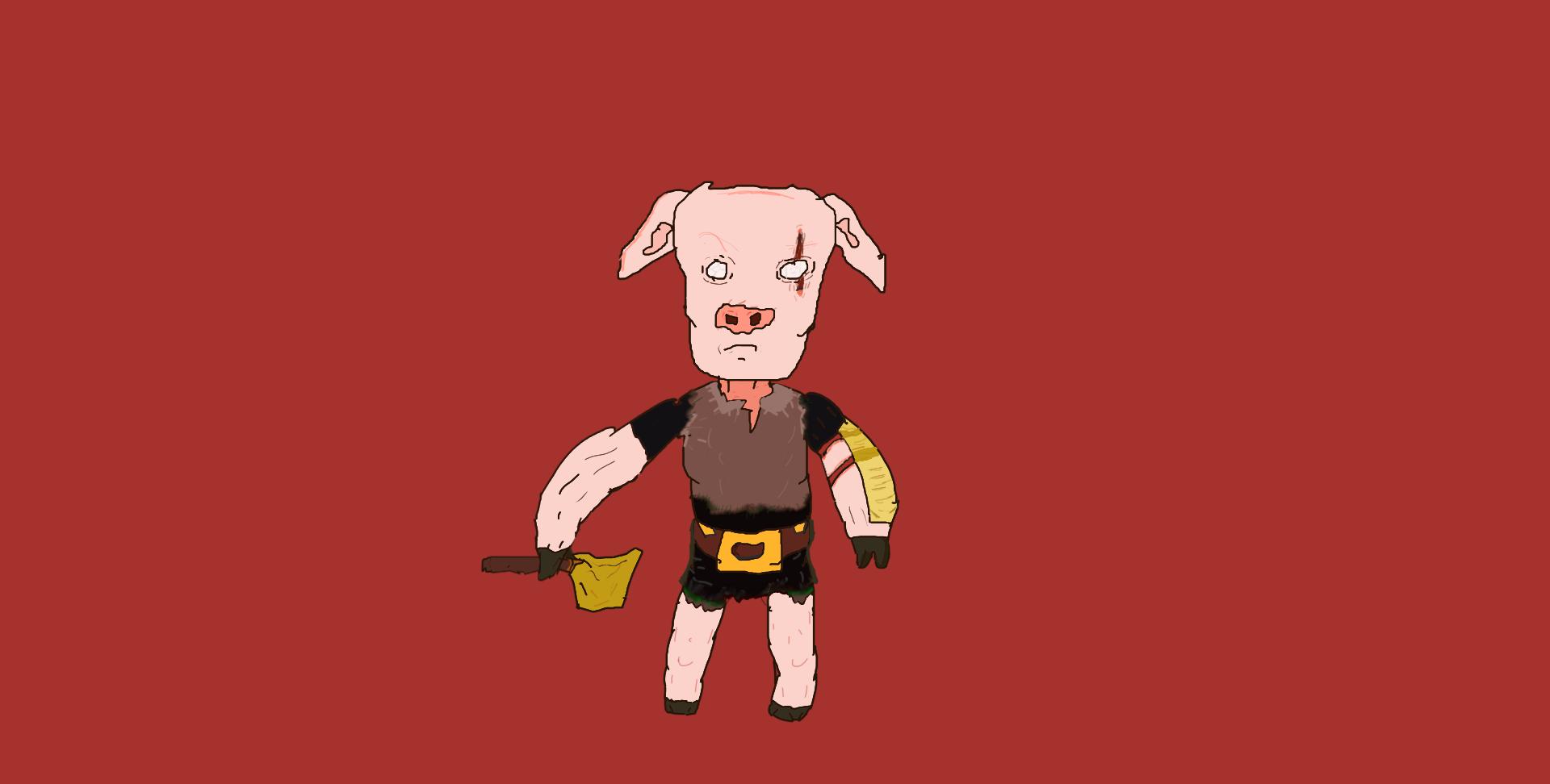 A Drawing Of The Piglin Brute Minecraft