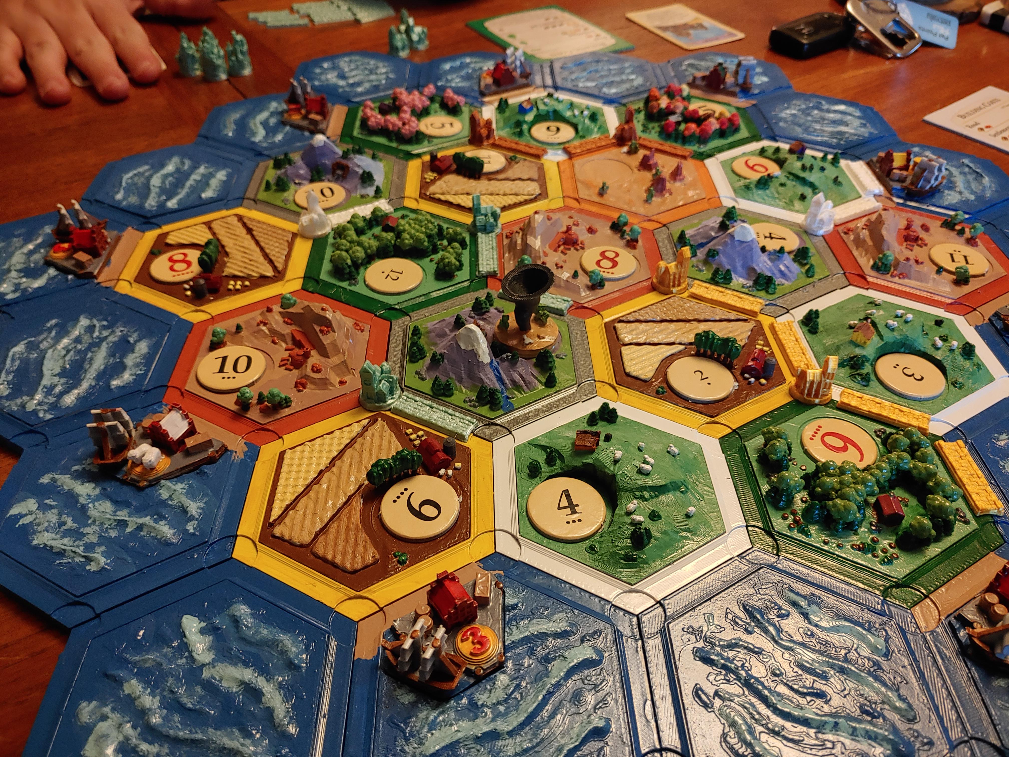 We offer board game printing cards, boards and accessories to put together. I Printed And Painted The 3d Catan Board And Storage R Boardgames