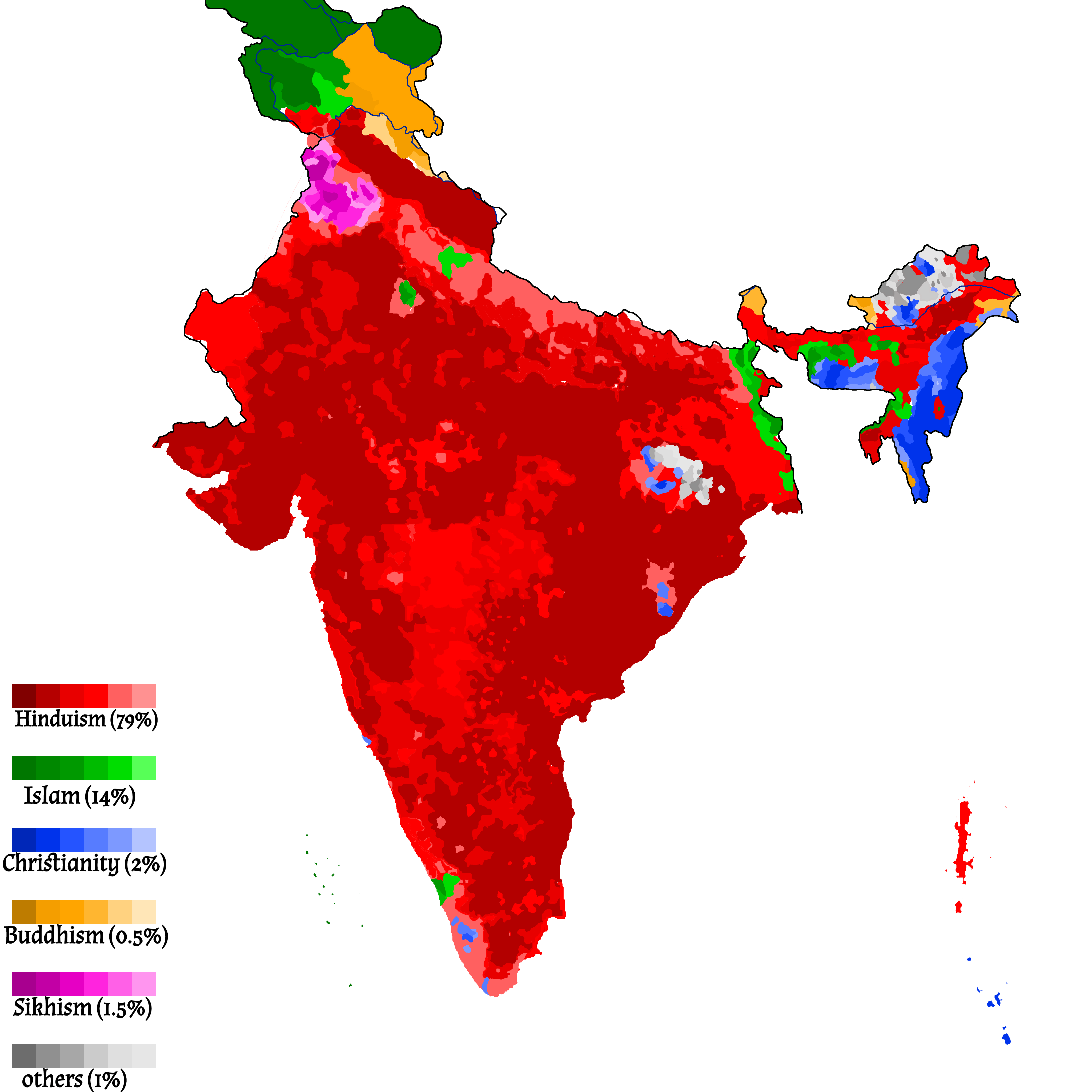 Religions In India Map 