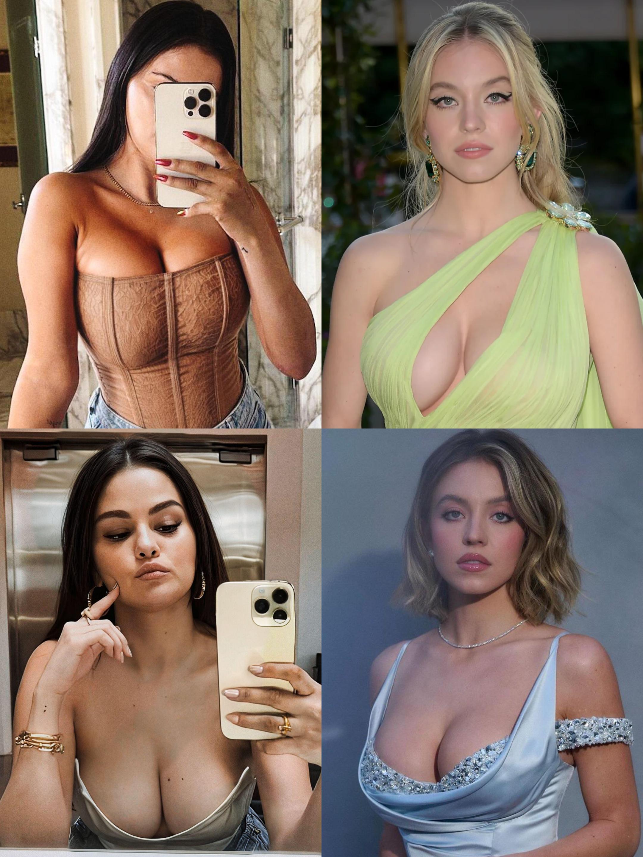 Batalla de tetas grandes: Selena Gómez vs. Sydney Sweeney : rCelebBattles