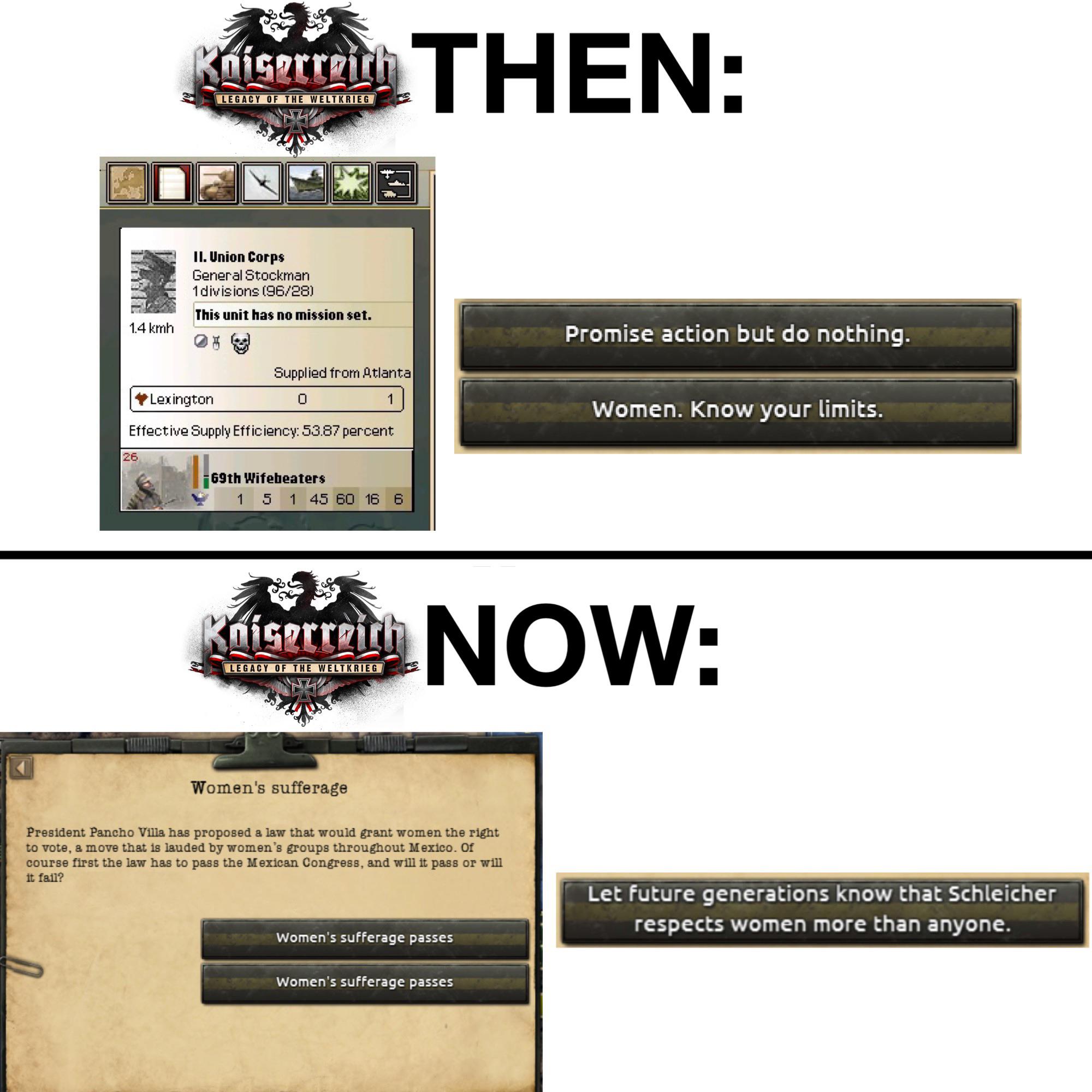 I used to deny that Kaiserreich had a female bias. : rKaiserreich