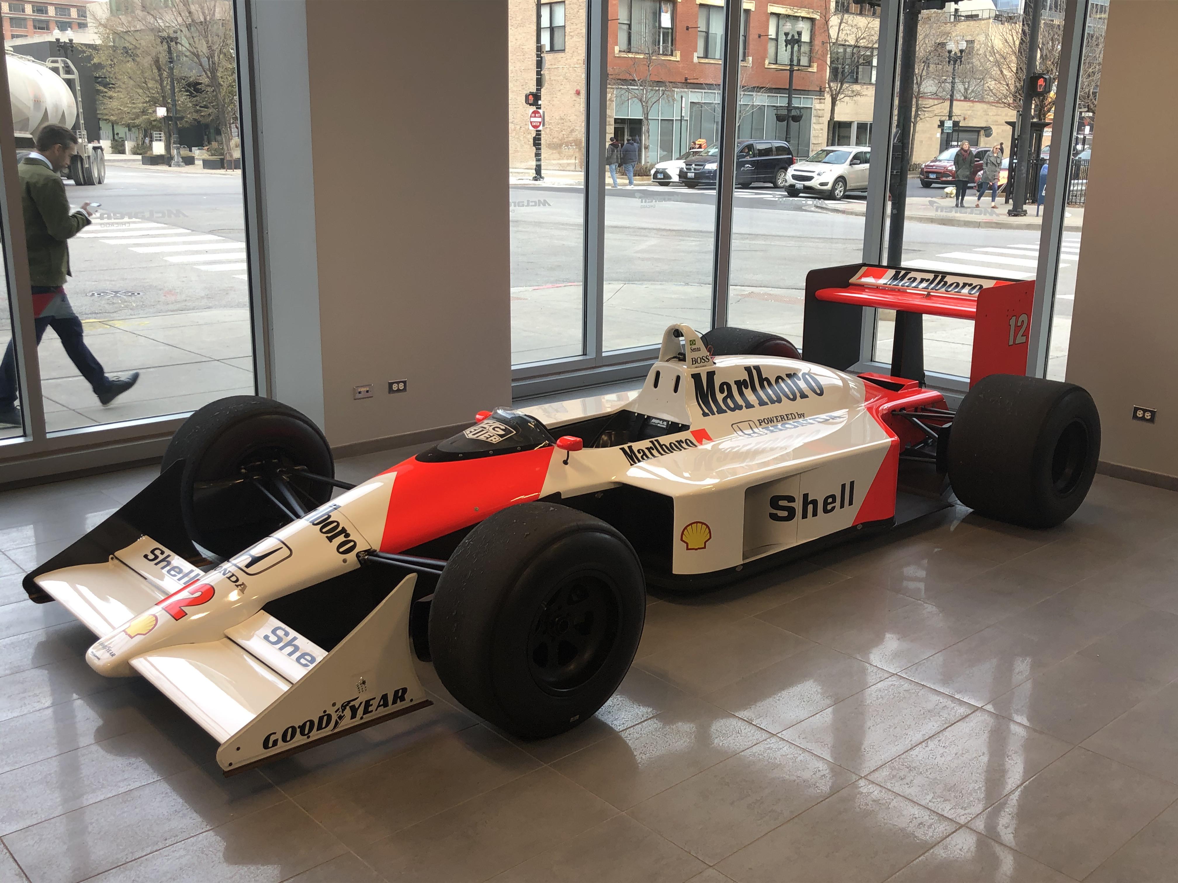 Ayrton S Mp4 On Display At Mclaren Chicago Formula1
