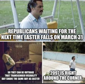 Will happen twice in 26,663 days. Maybe republicans should focus on problems that affect the American people everyday, instead of one day ever 73 years.