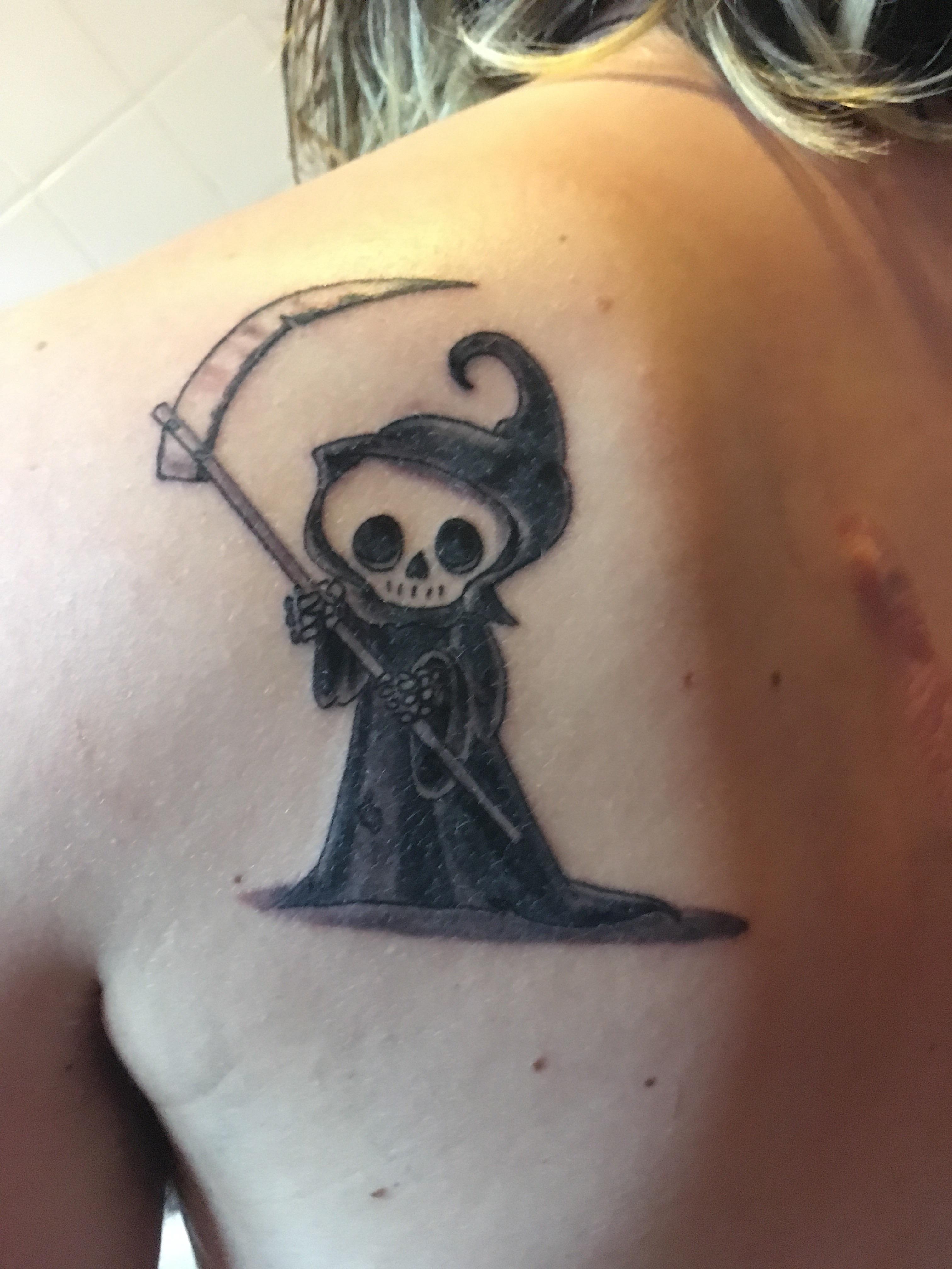 My Cute Lil Grim Reaper Tattoo