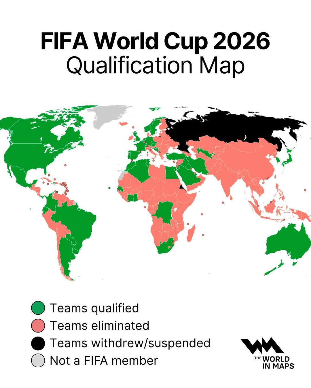 Map Of Countries Across The World Who Have Qualified For The FIFA 2026 