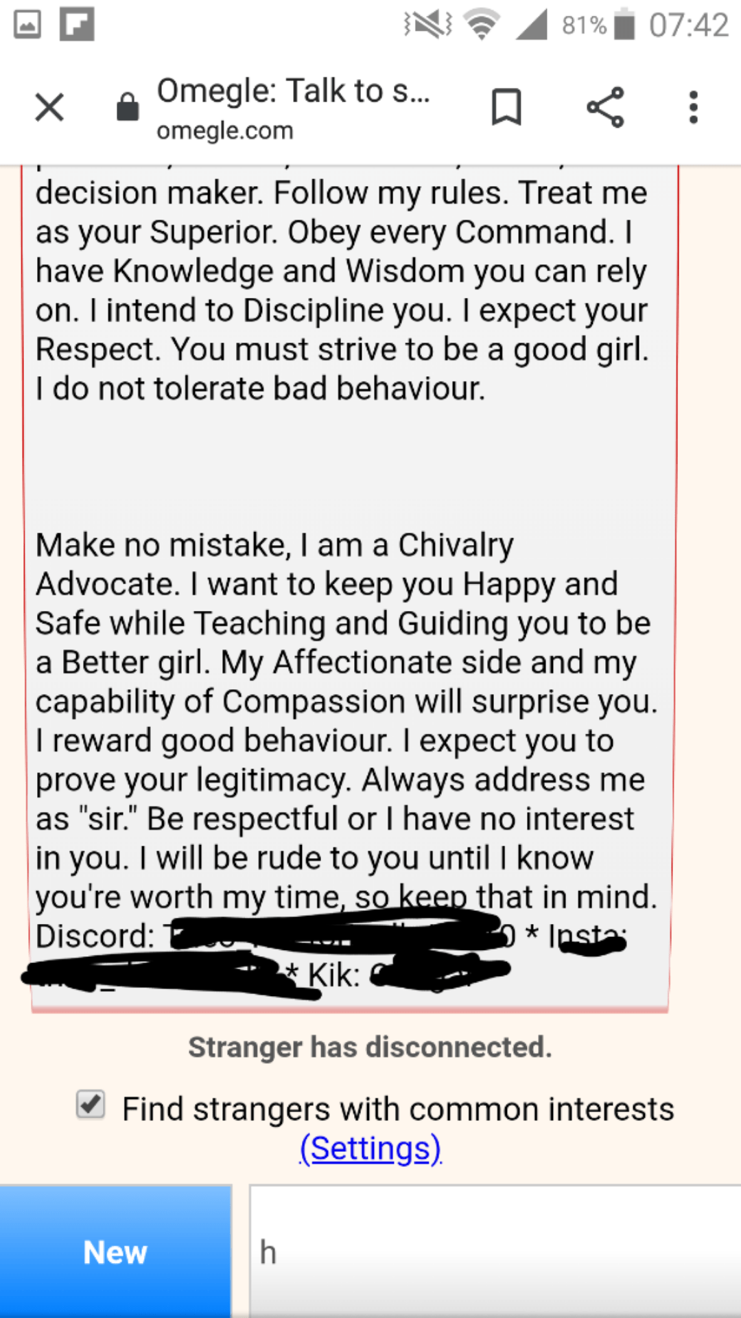 I went onto omegle to show off my new kittens...i got this instead :  rniceguys