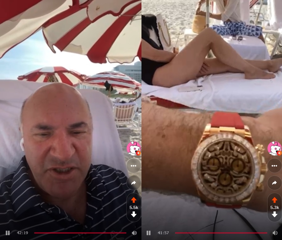 Mr Wonderful Sporting A Rolex Daytona Eye Of The Tiger With The Sharktank Red Strap Watchescirclejerk