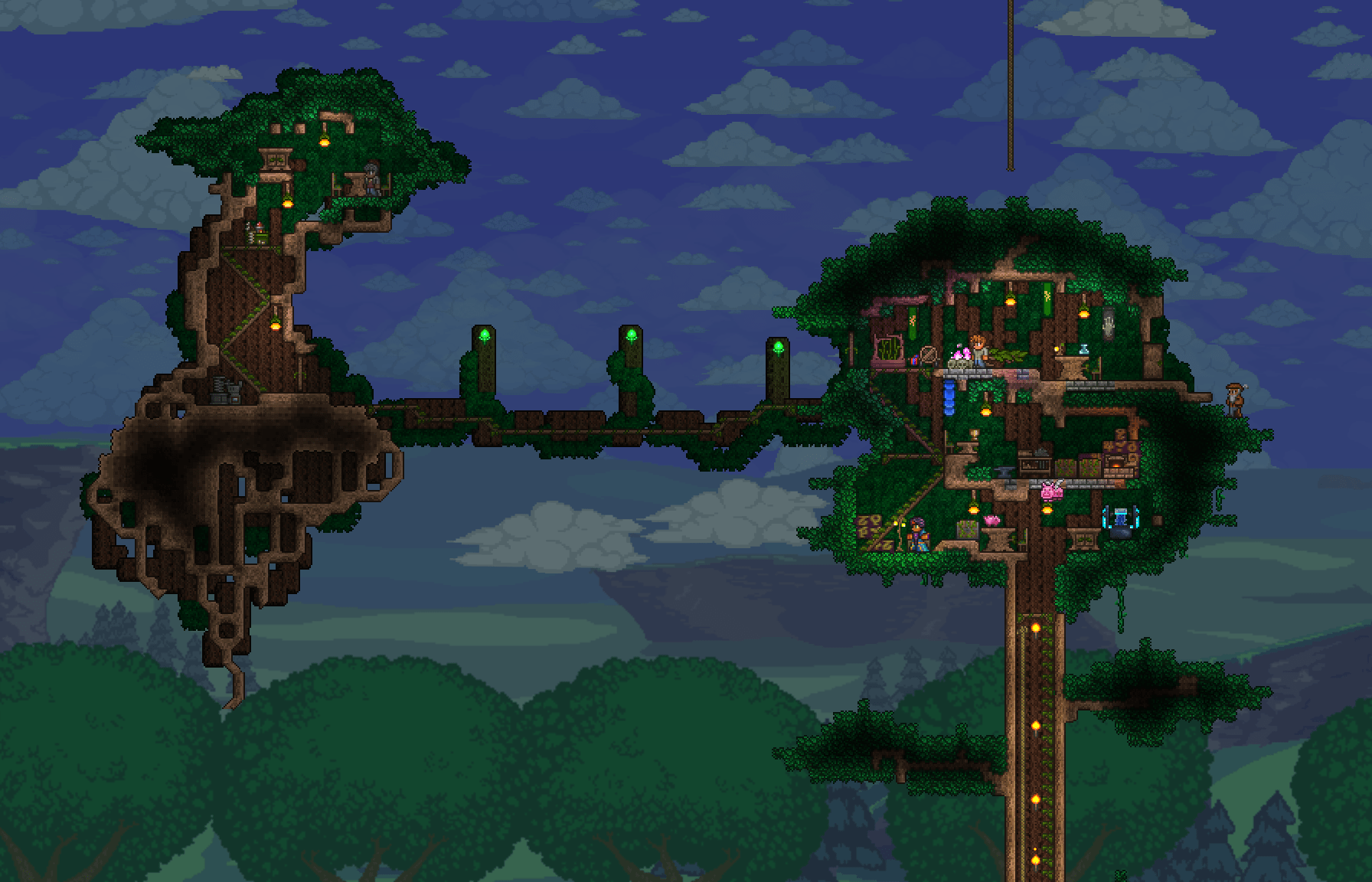 The soundtracks for the corruption and crimson (particularly crimson, corruption borders somewhat on funny yet scary) can be quite unexpectedly creepy for the . How do you guys like my tree base? : Terraria