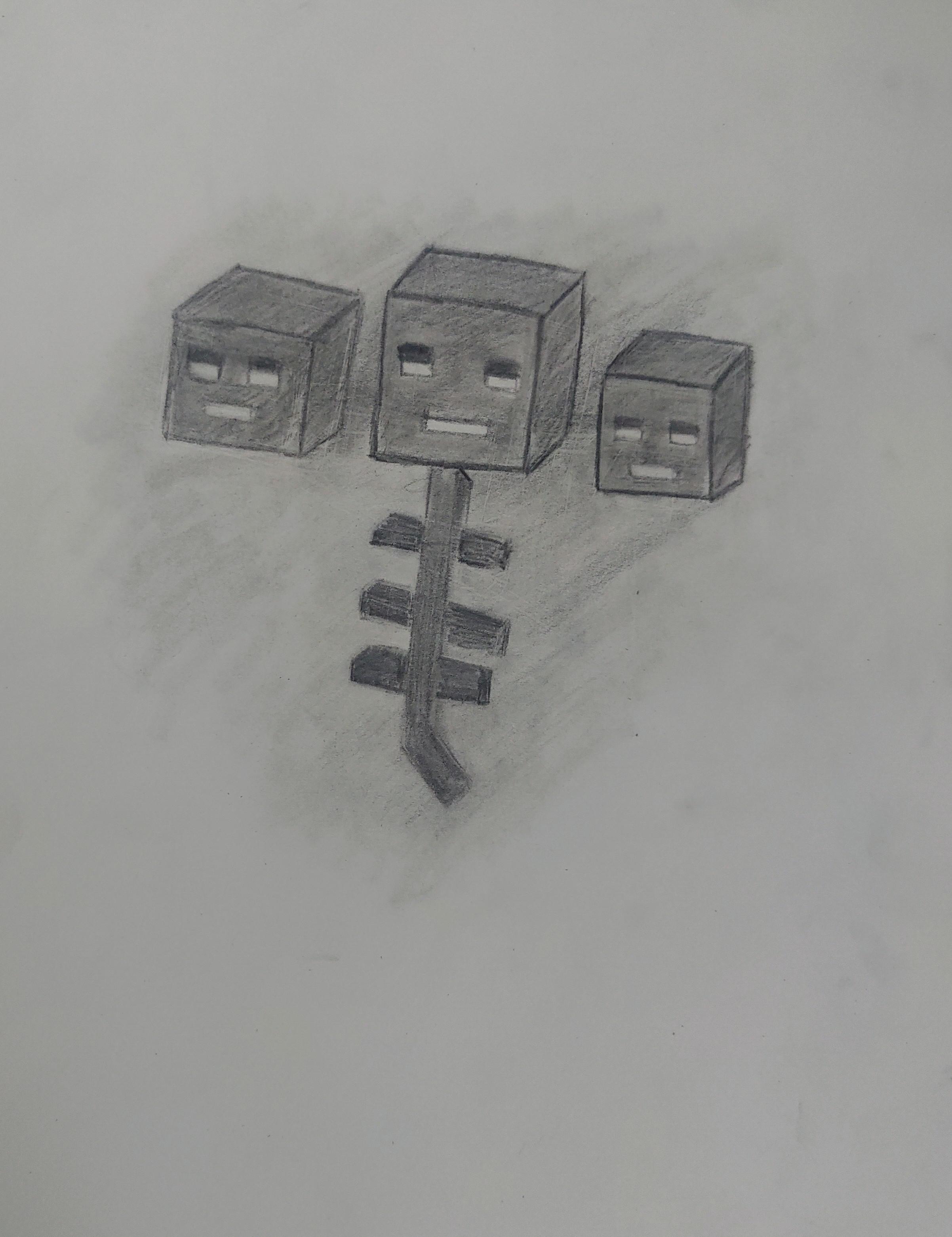 After Blackstone I Tried Drawing The Wither With Pencil Don T Be Harsh Minecraft