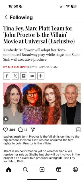 Sadie’s play is going to be a movie