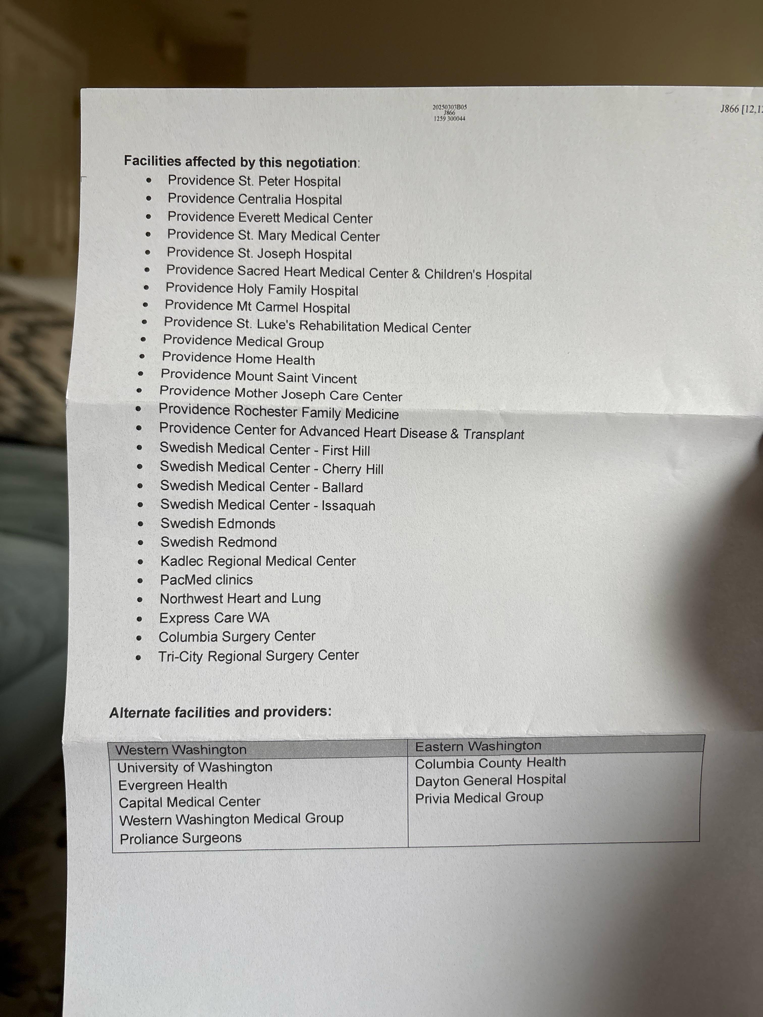 Regence Blue Shield telling customers almost every healthcare provider in  Seattle may soon 4125 be out of network : rSeattle