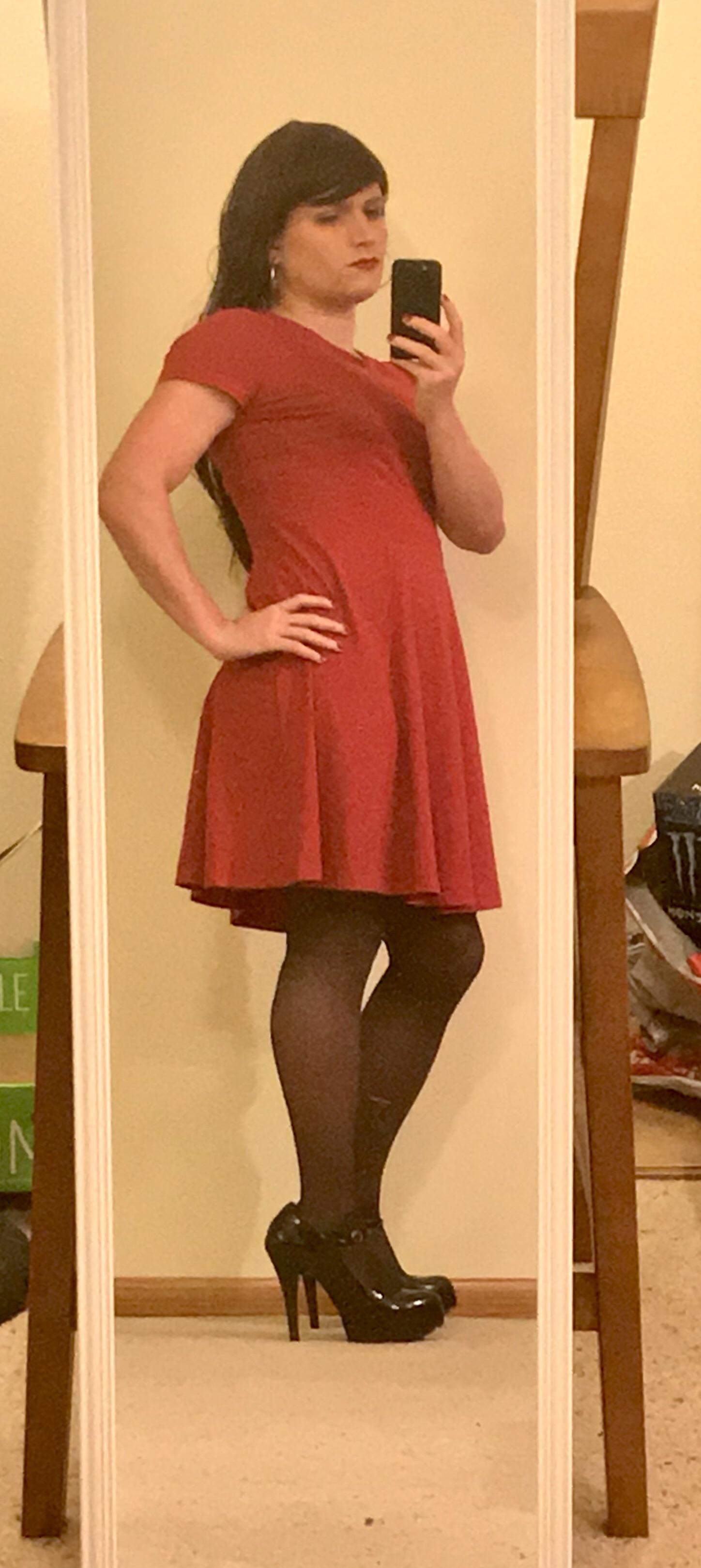 Trying On A New Dress Is Like Christmas In July Crossdressing