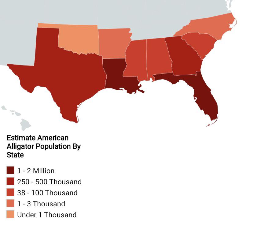 Estimate American Alligator Population By State R Maps 