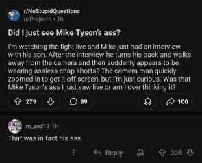 His ass