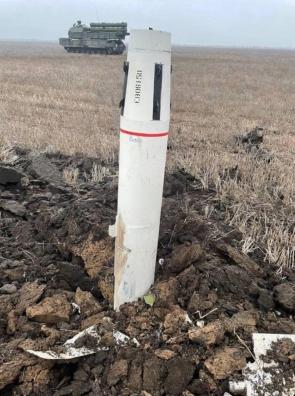 Ukrainian AGM-88 “HARM” sticking in the ground near Russian BUK M-3 SAM system (SA-27) [896×1205]