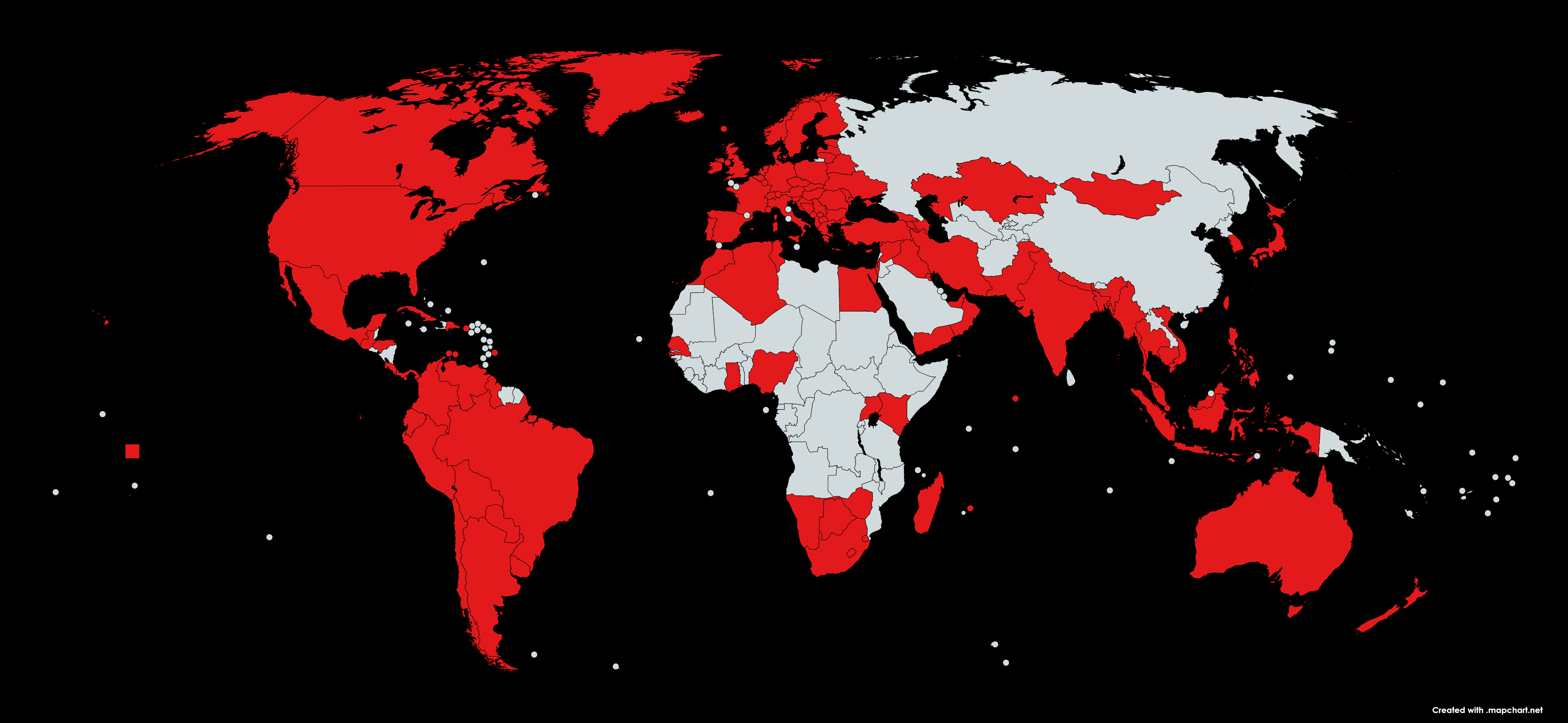here a map of countries that had a flag at the end of the r/place via ...