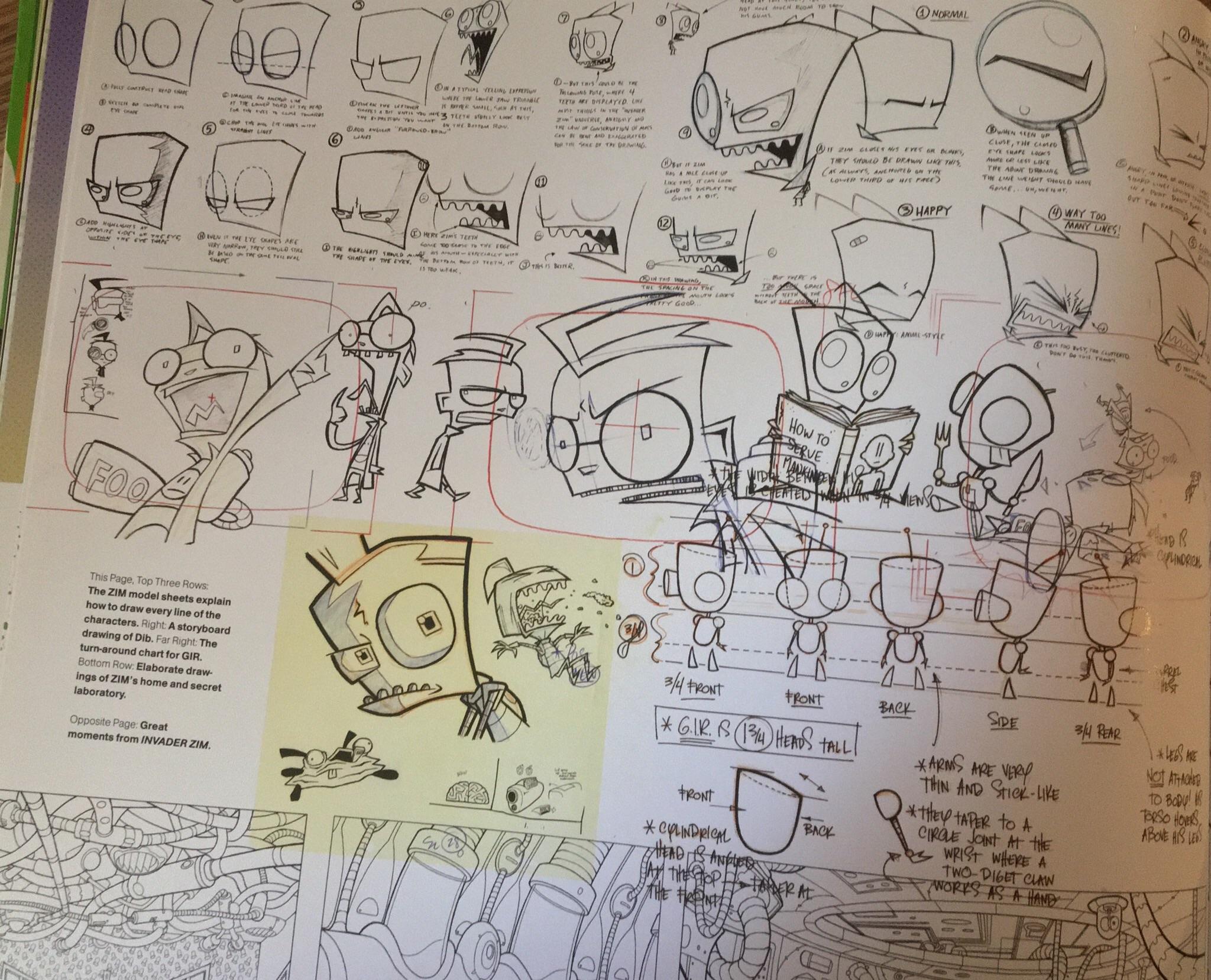 Some Early Zim Production Art Taken Directly From The Book Not Just Cartoons Nicktoons Invaderzim
