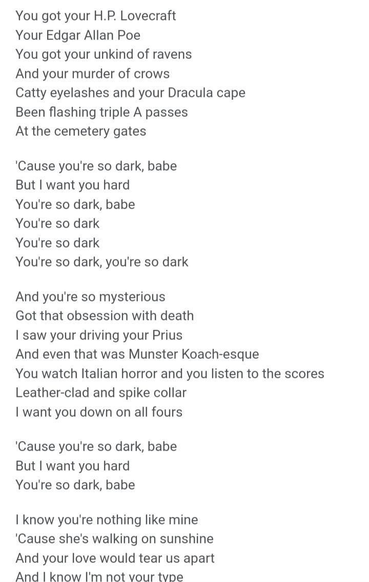 Are Youre so Dark 的歌詞是酷還是真的超尬？ : rarcticmonkeys