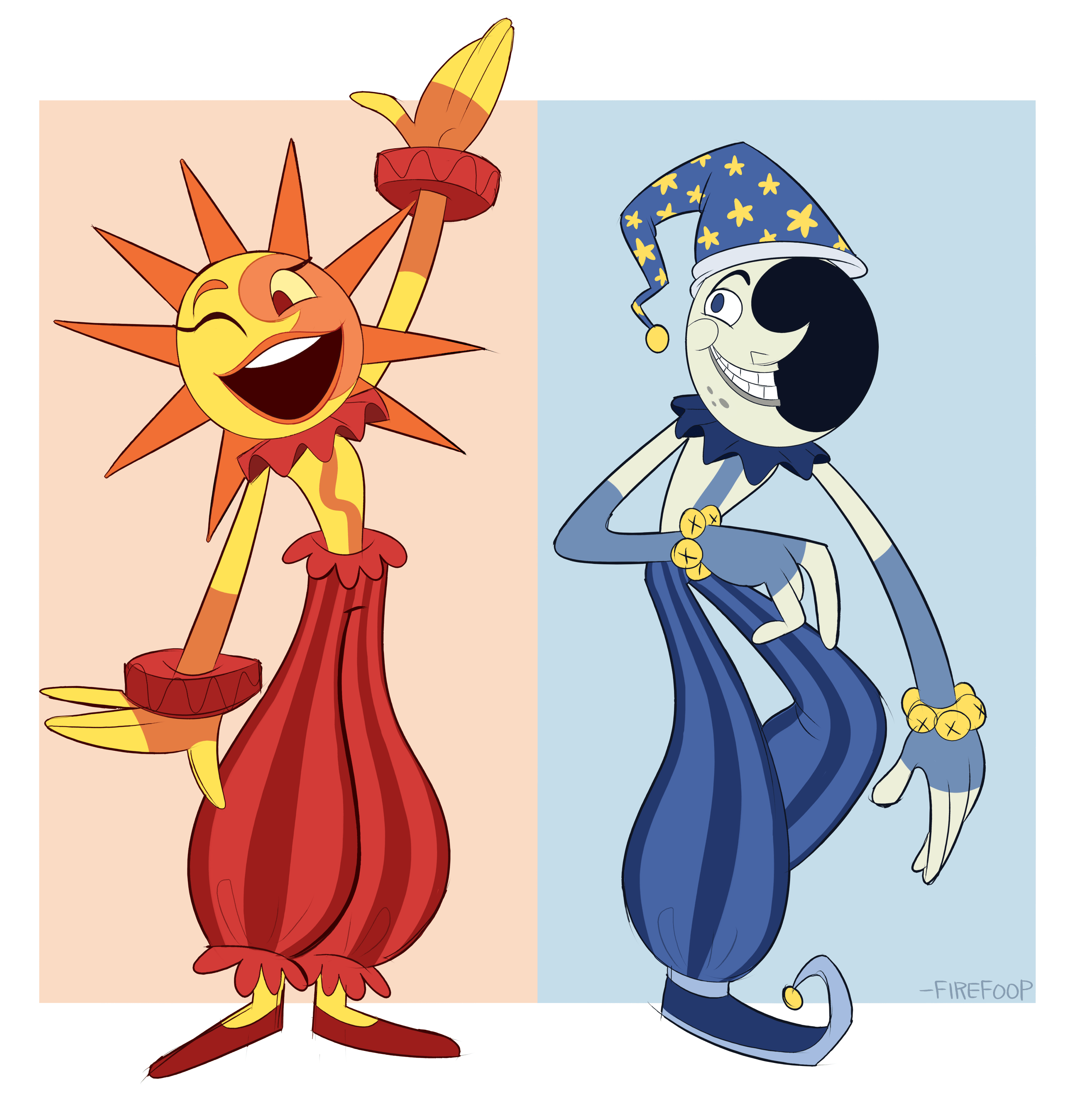 My take on the new sun and moon characters : fivenightsatfreddys.