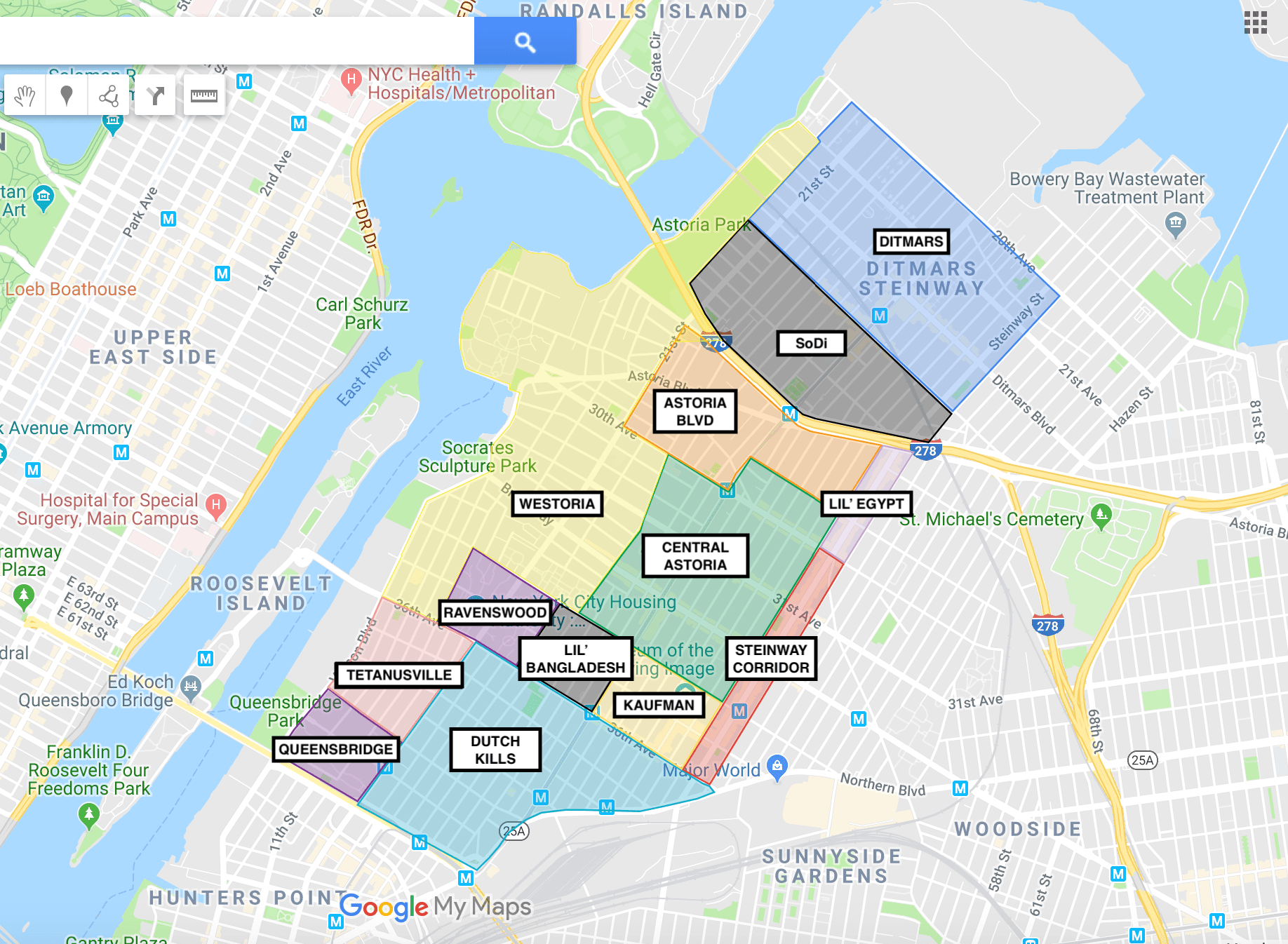 I Made A Map Showing The Sub Districts Of Astoria Rough Draft Let 
