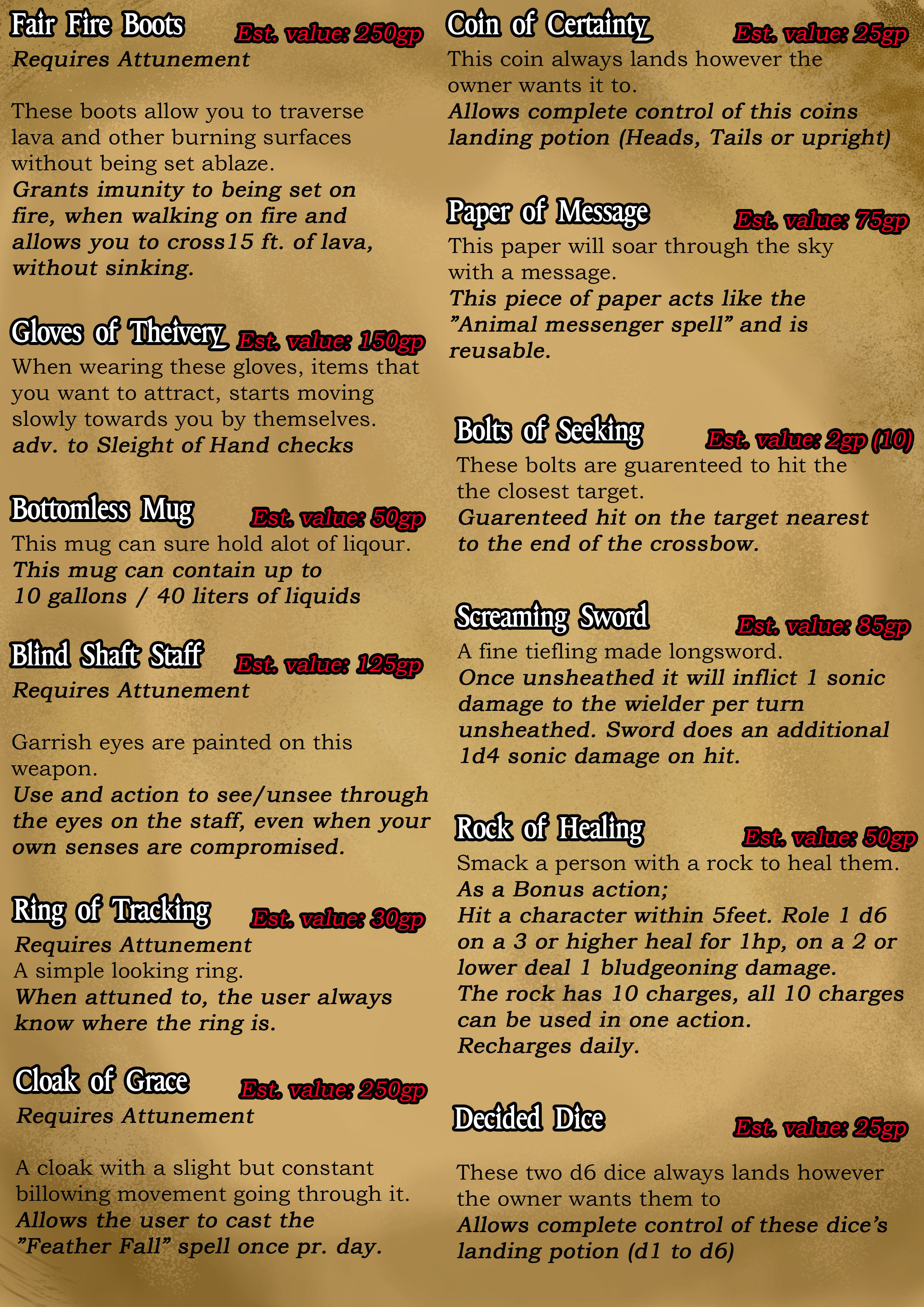 Homebrew magic items. ballanced? [oc] [art] [dming]