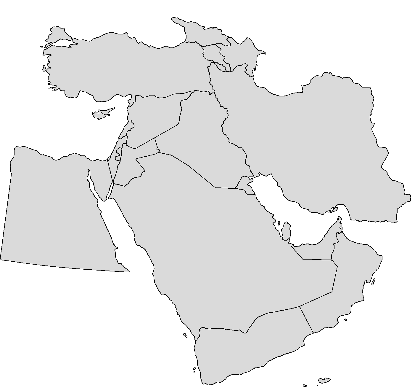 Middle East Blank Map Printable Printable Templates 