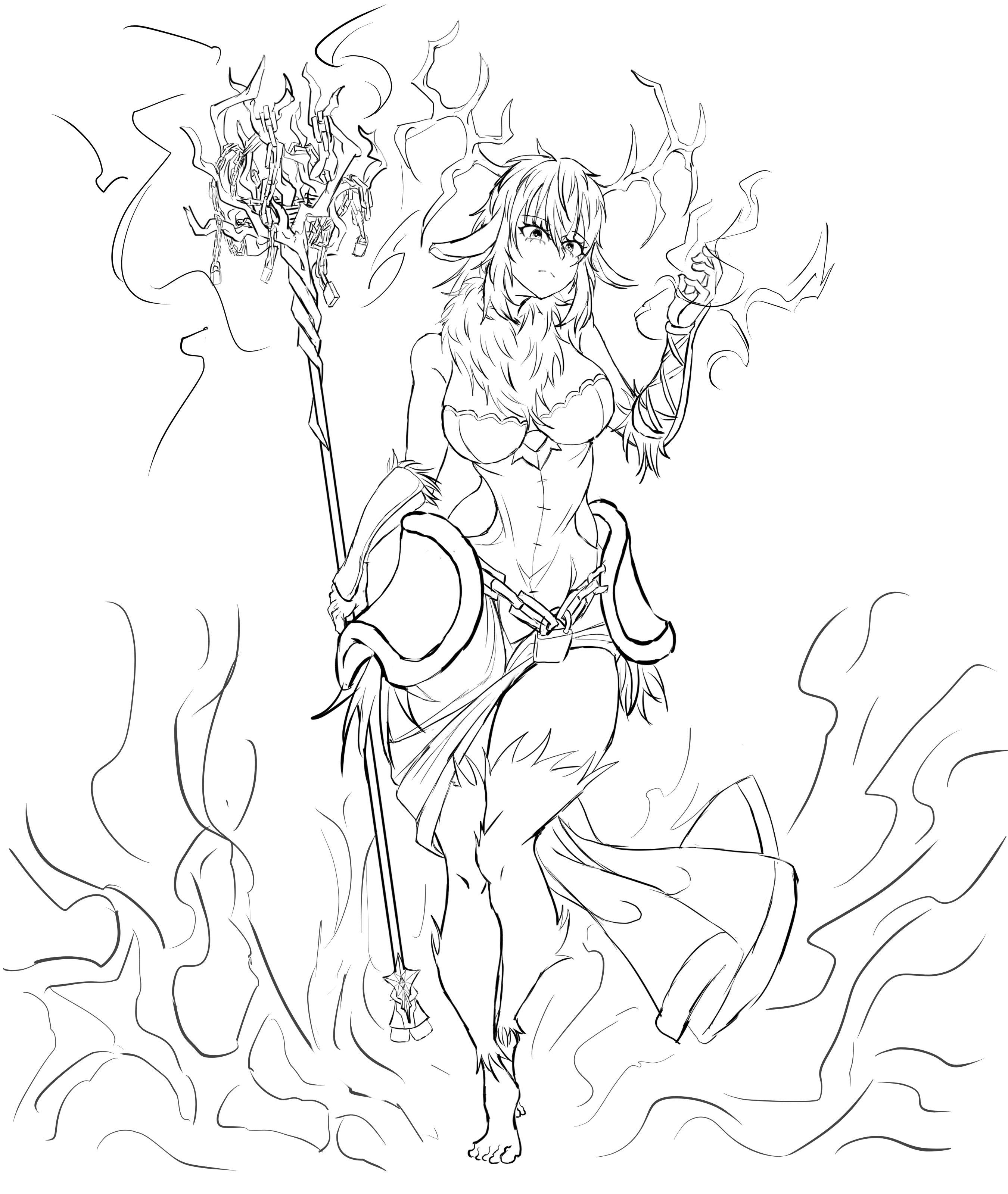 i draw Eikthyr but anime girl, dont ask me why it just come up in my mind  as i play the game : rvalheim