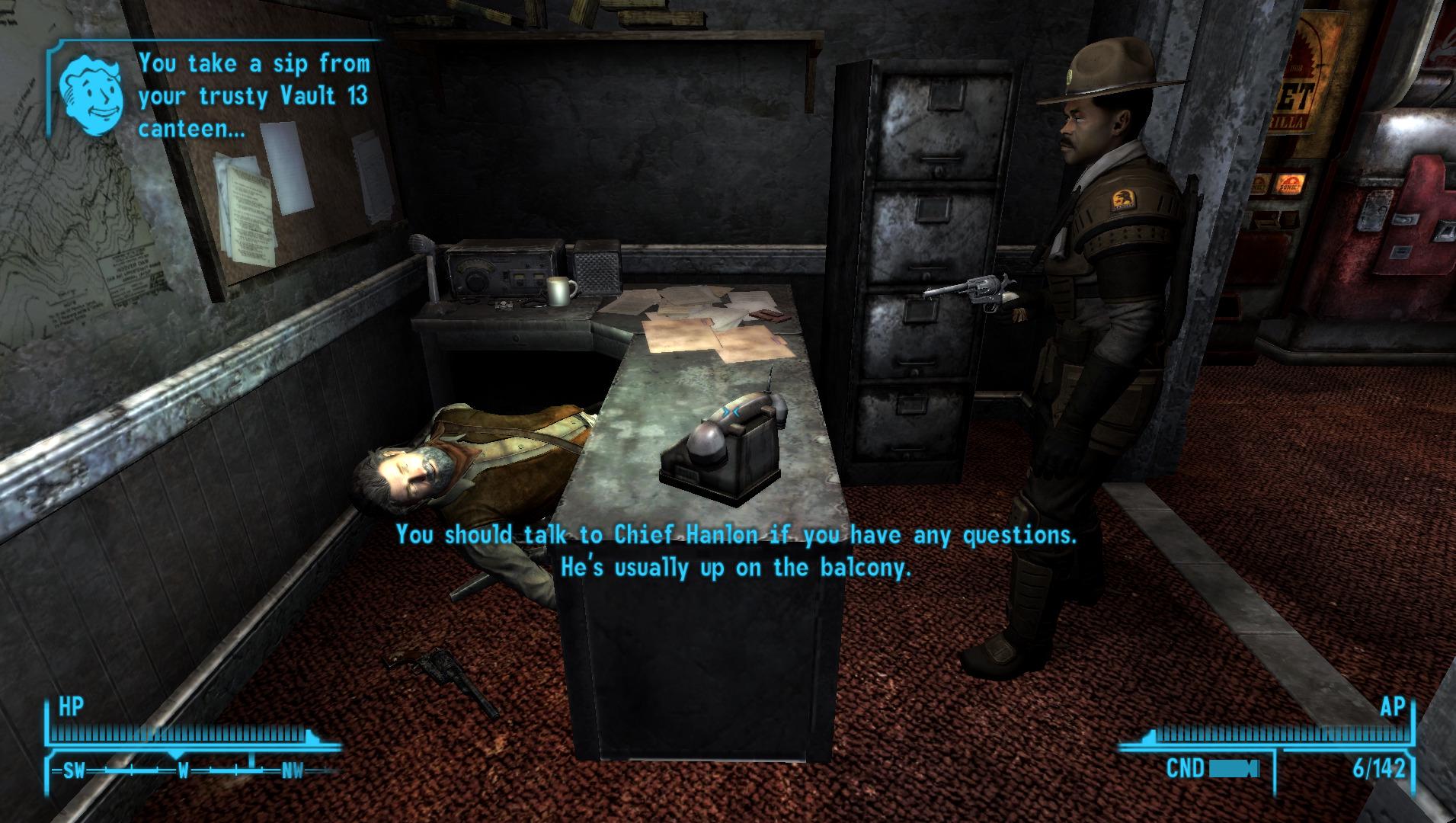 I just finished the quest Return to Sender and NCR ranger told me to talk  to Hanlon... Well, about that, Sir... : rfnv