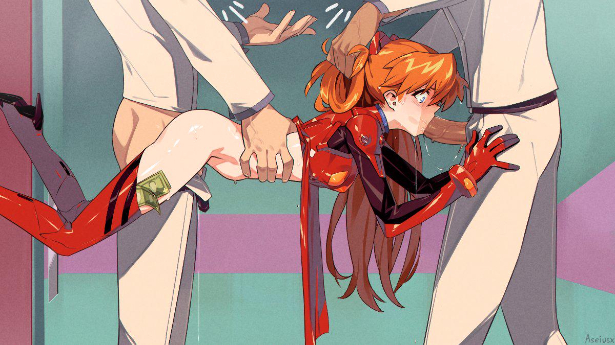 Asuka Langley Soryu doing some elevator service (Aseiusx) [Neon Genesis  Evangelion] : rrule34