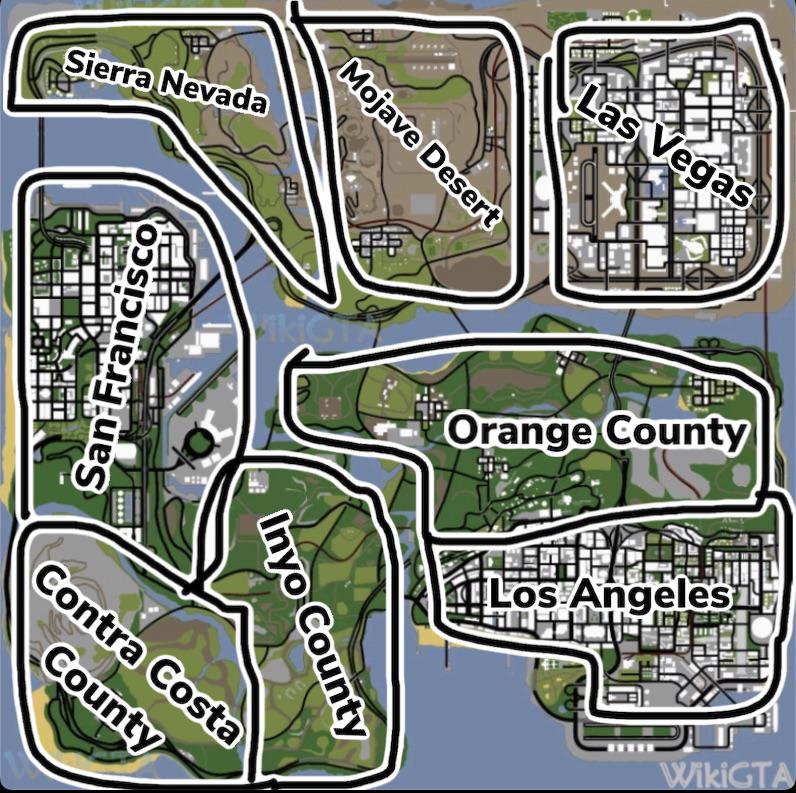 Gta San Andreas Map With Location Names At George Ochoa Blog 