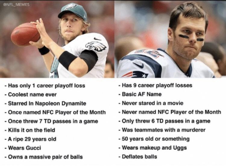 Philadelphia eagles, super bowl champions. Nick Foles Vs Tom Brady R Nflmemes